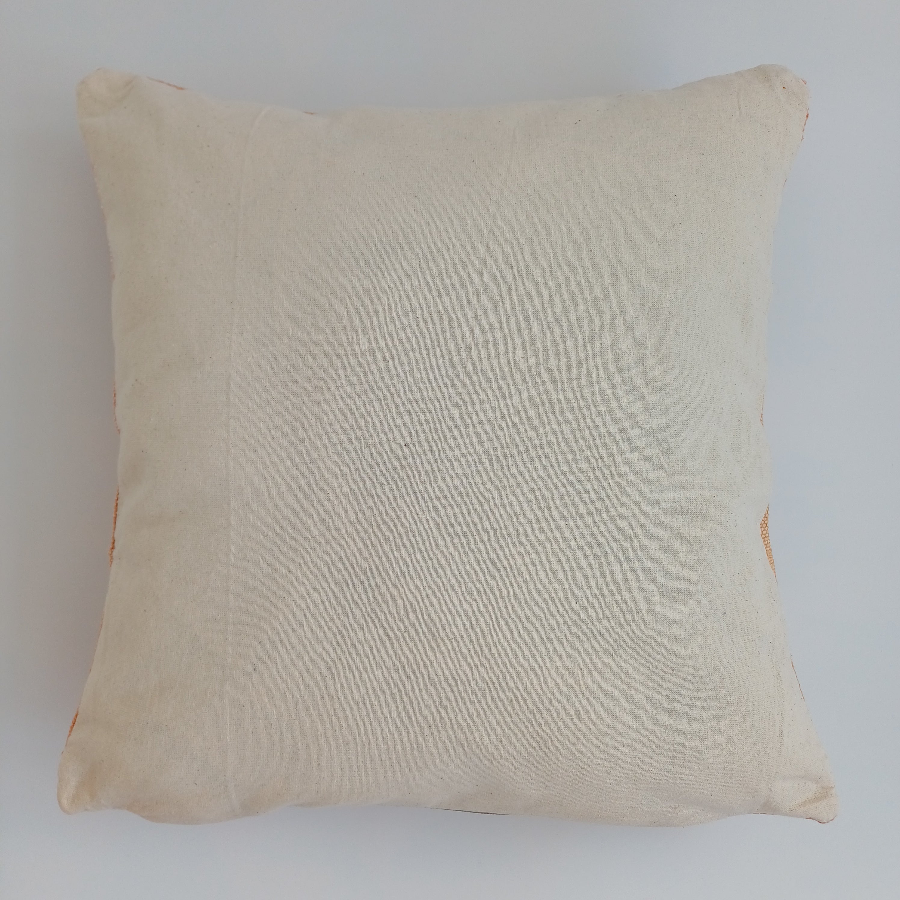 Moroccan Handmade Orange Cactus Silk Cushion Cover 16''x16'' / 40x40 CM