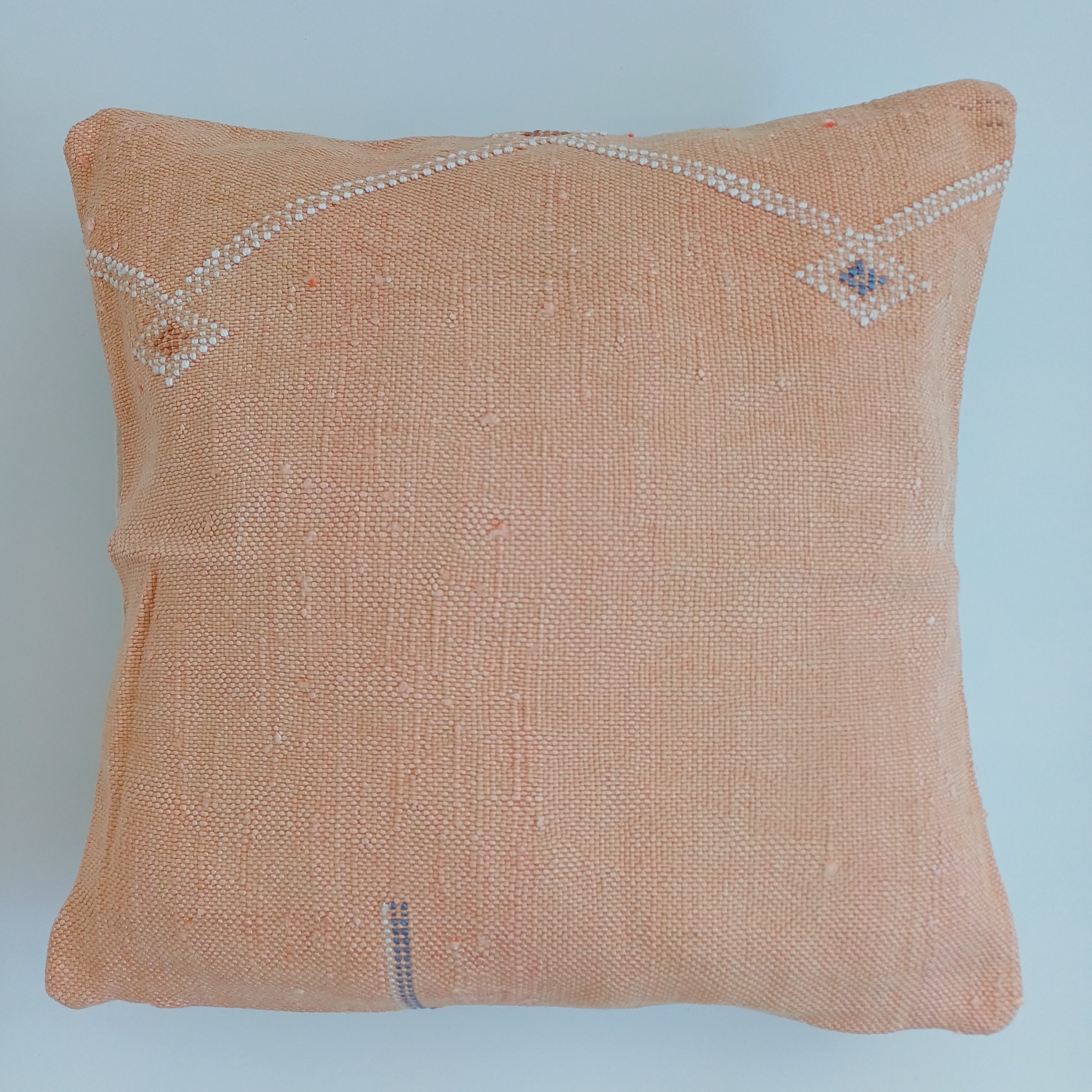 Moroccan Handmade Orange Cactus Silk Cushion Cover 16''x16'' / 40x40 CM