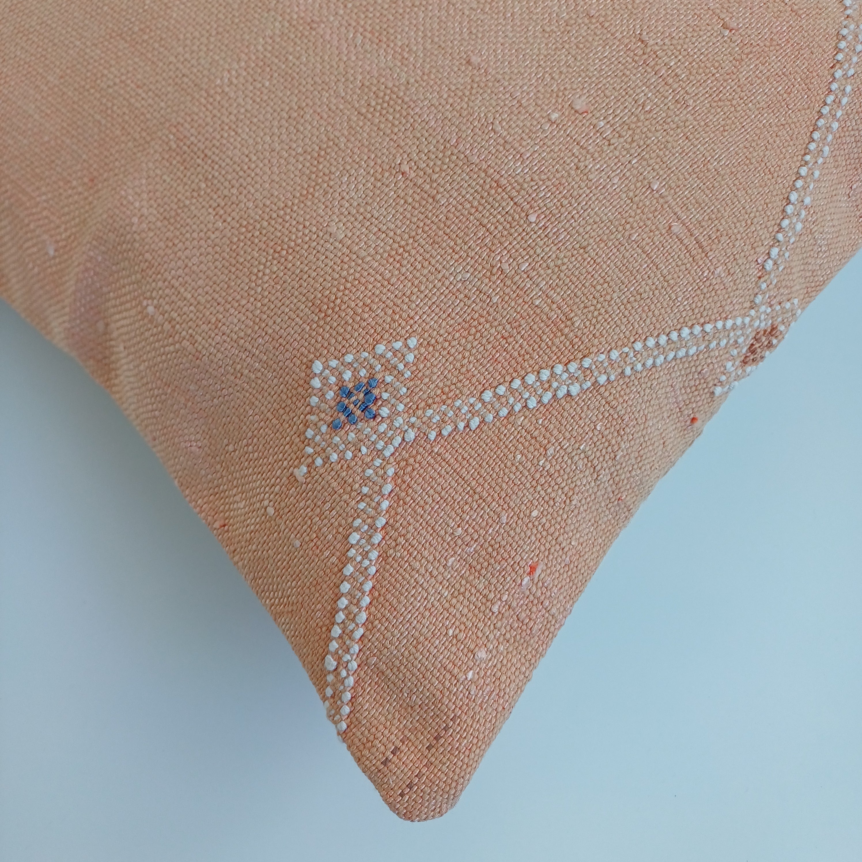 Moroccan Handmade Orange Cactus Silk Cushion Cover 16''x16'' / 40x40 CM