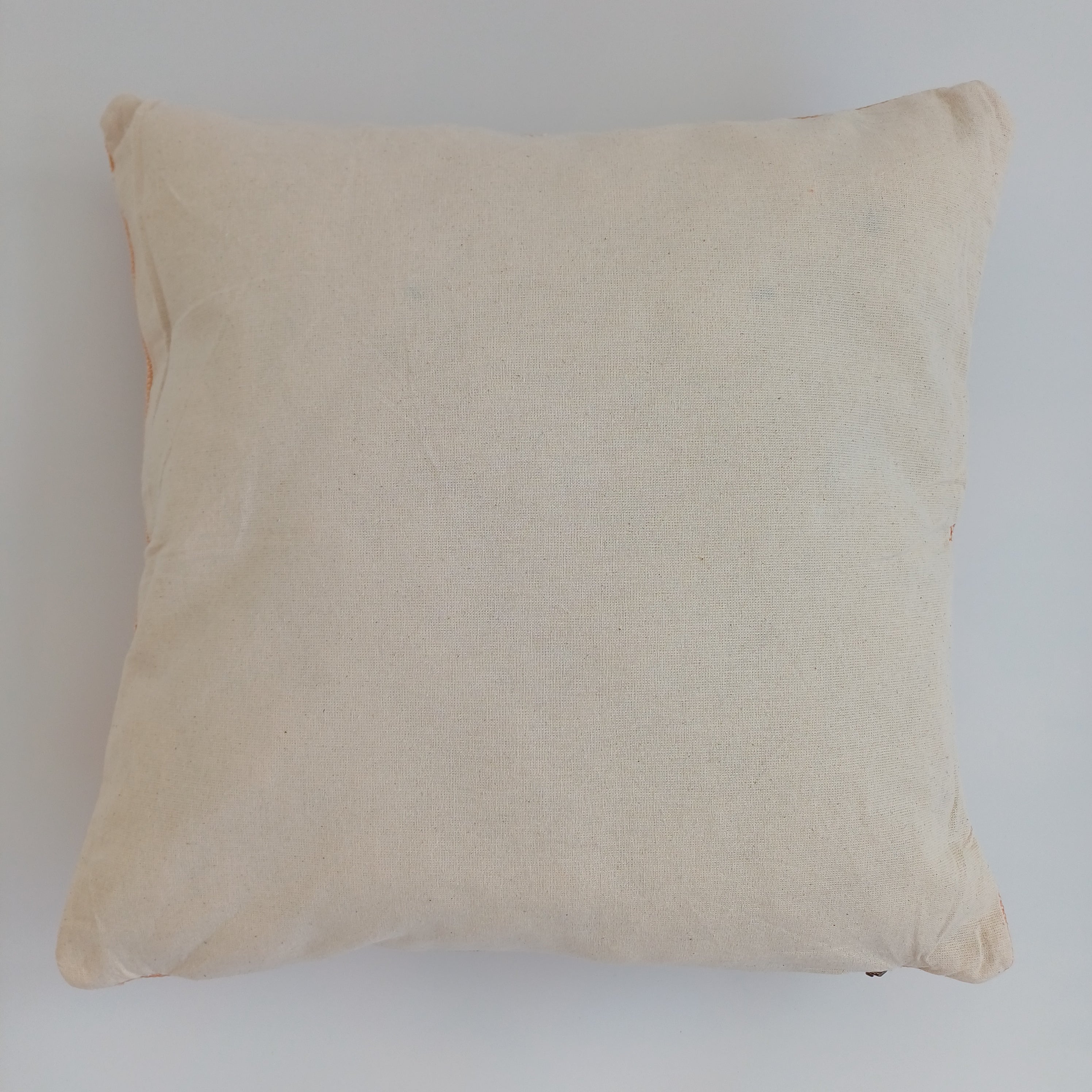 Moroccan Handmade Orange Cactus Silk Cushion Cover 16''x16'' / 40x40 CM