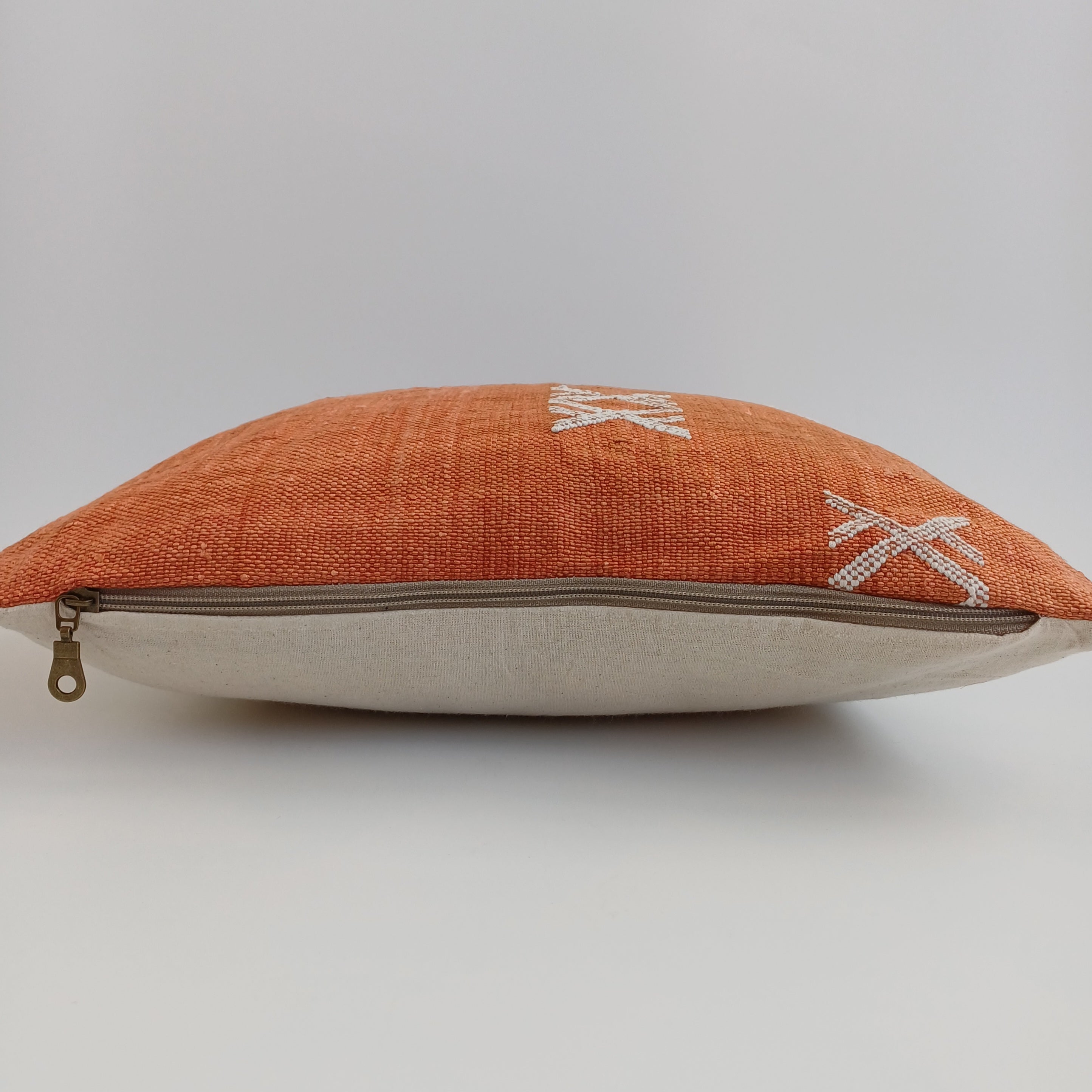 Moroccan Handmade Red Cactus Silk Cushion Cover 16''x16'' / 40x40 CM