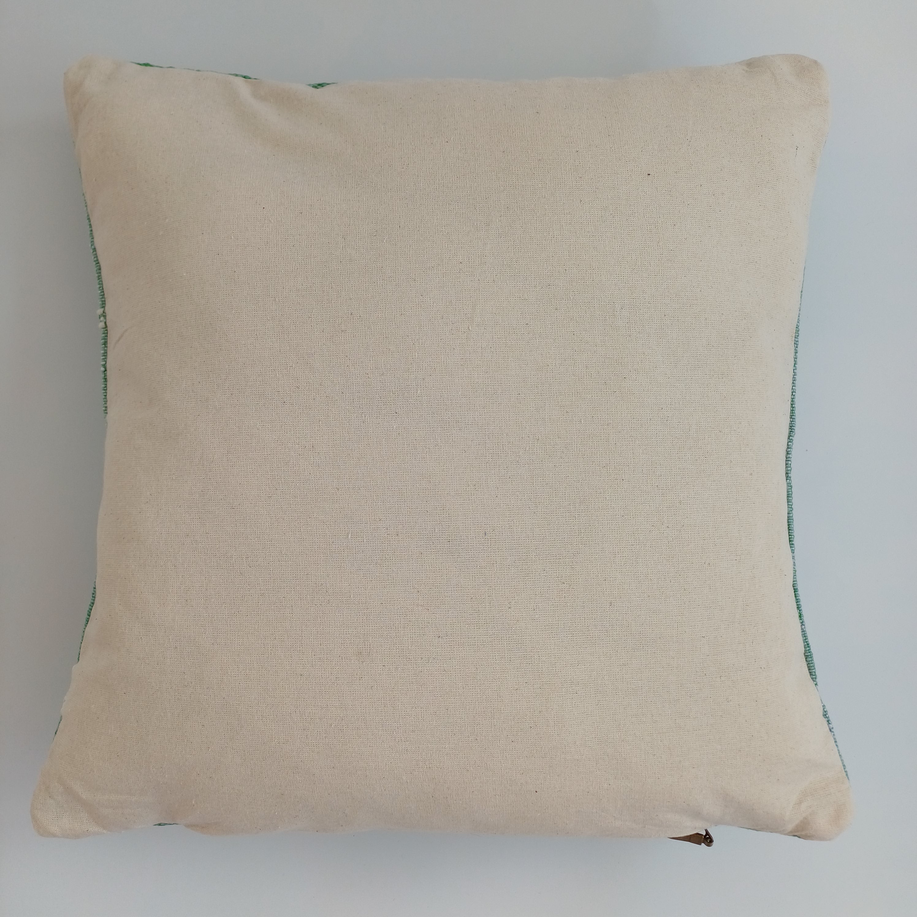 Moroccan Handmade Green Cactus Silk Cushion Cover 16''x16'' / 40x40 CM