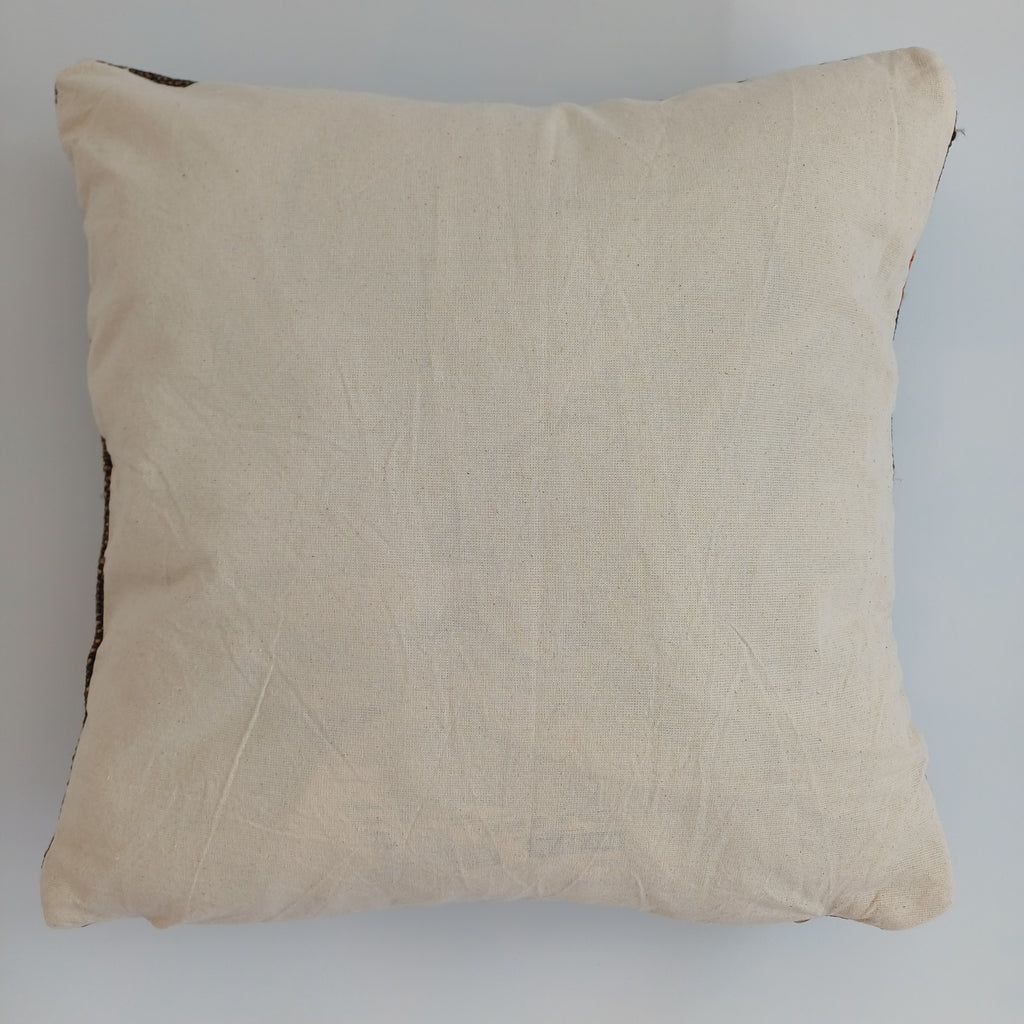 Moroccan Handmade Brown Cactus Silk Cushion Cover 16''x16'' / 40x40 CM