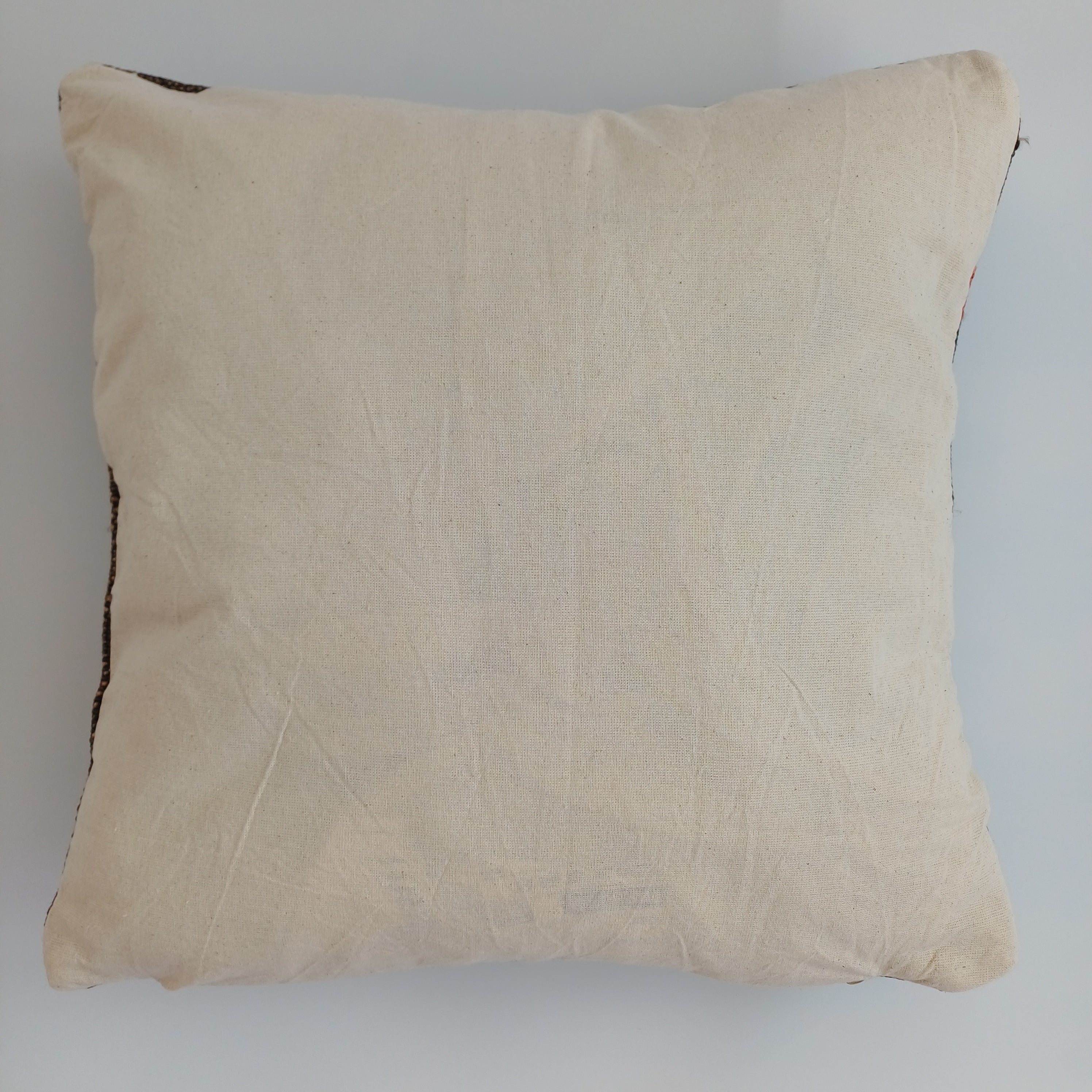 Moroccan Handmade Brown Cactus Silk Cushion Cover 16''x16'' / 40x40 CM