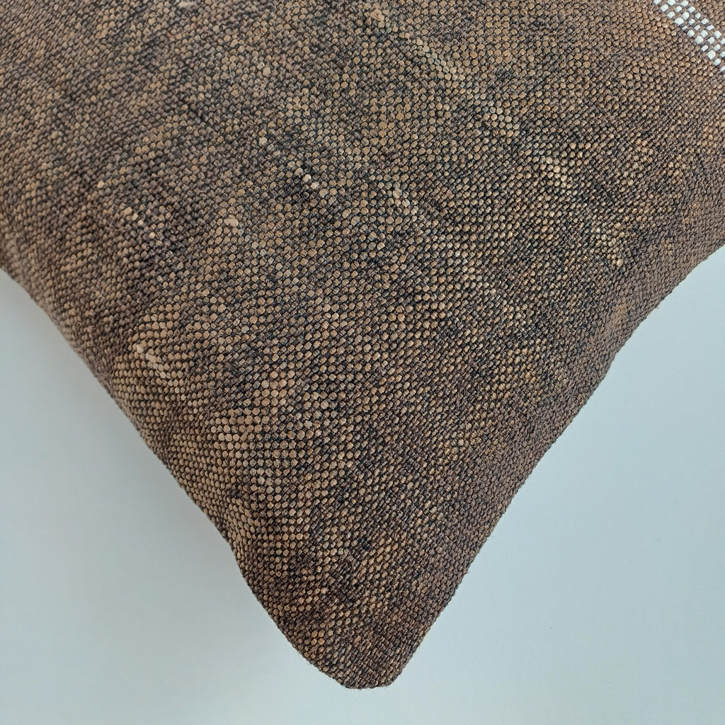 Moroccan Handmade Brown Cactus Silk Cushion Cover 16''x16'' / 40x40 CM