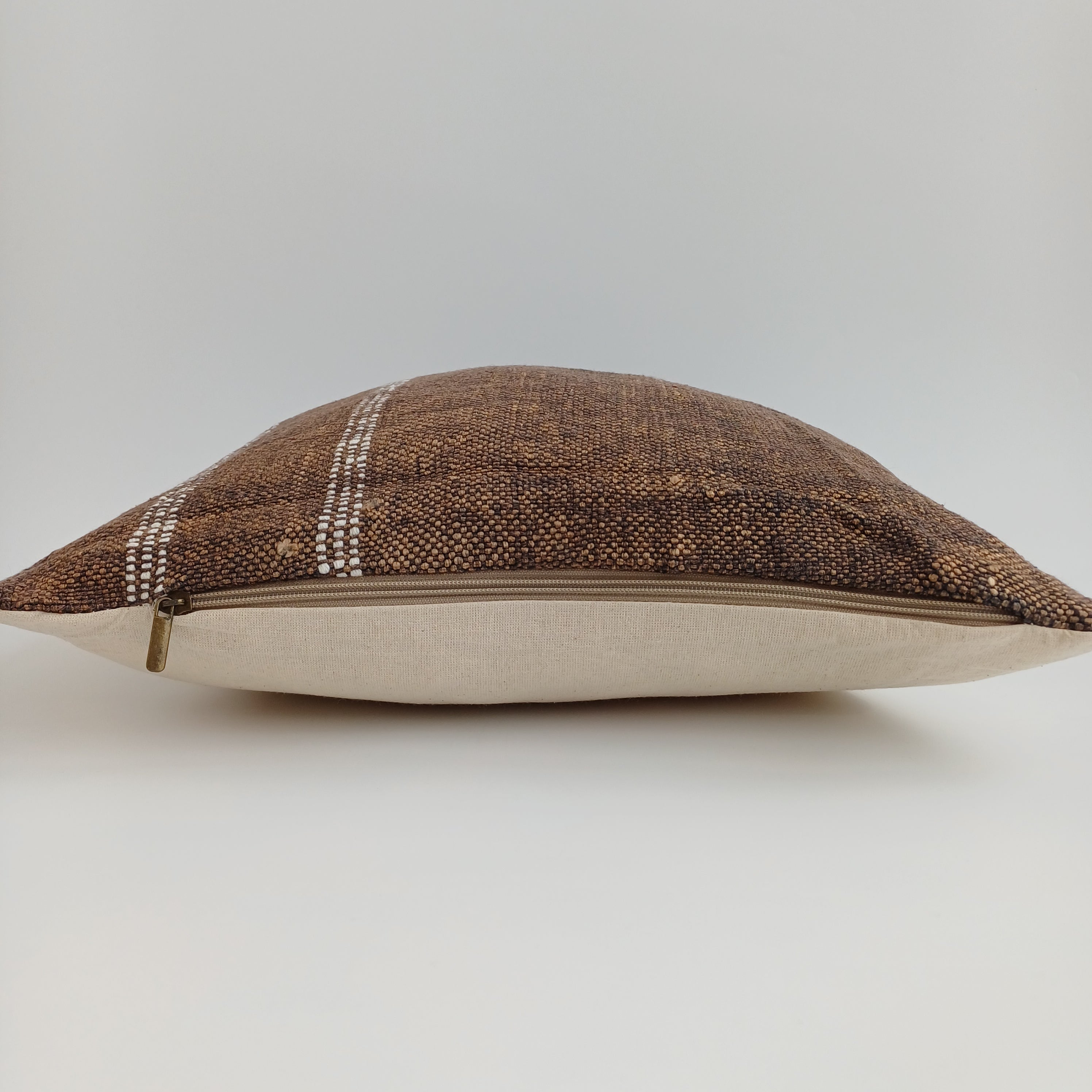 Moroccan Handmade Brown Cactus Silk Cushion Cover 16''x16'' / 40x40 CM