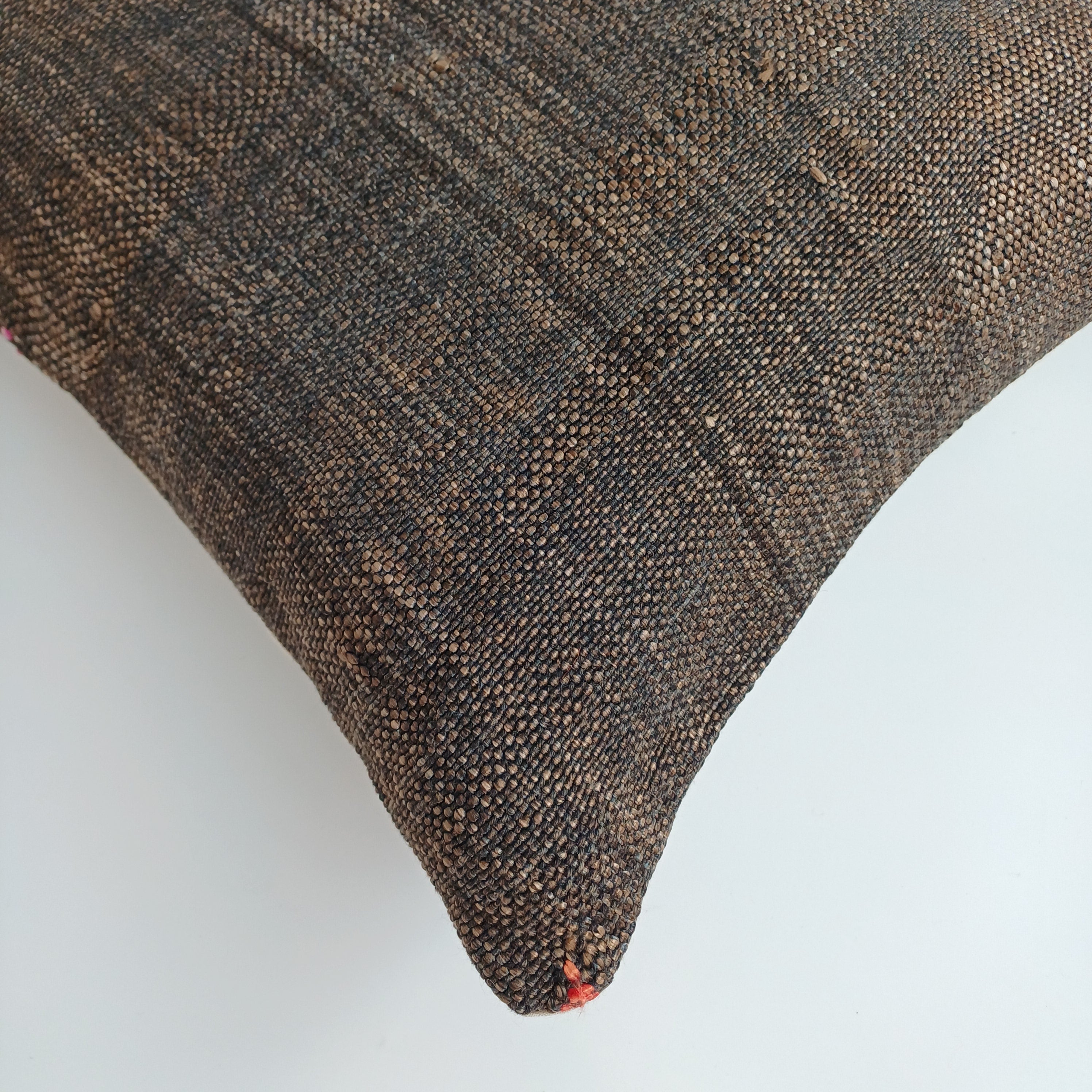 Moroccan Handmade Brown Cactus Silk Cushion Cover 16''x16'' / 40x40 CM