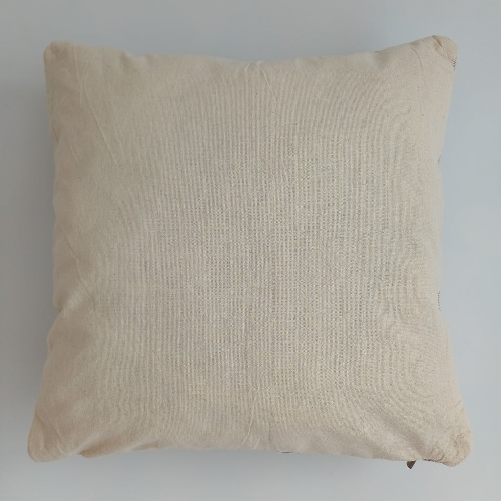 Moroccan Handmade Oatmeal Cactus Silk Cushion Cover 16''x16'' / 40x40 CM