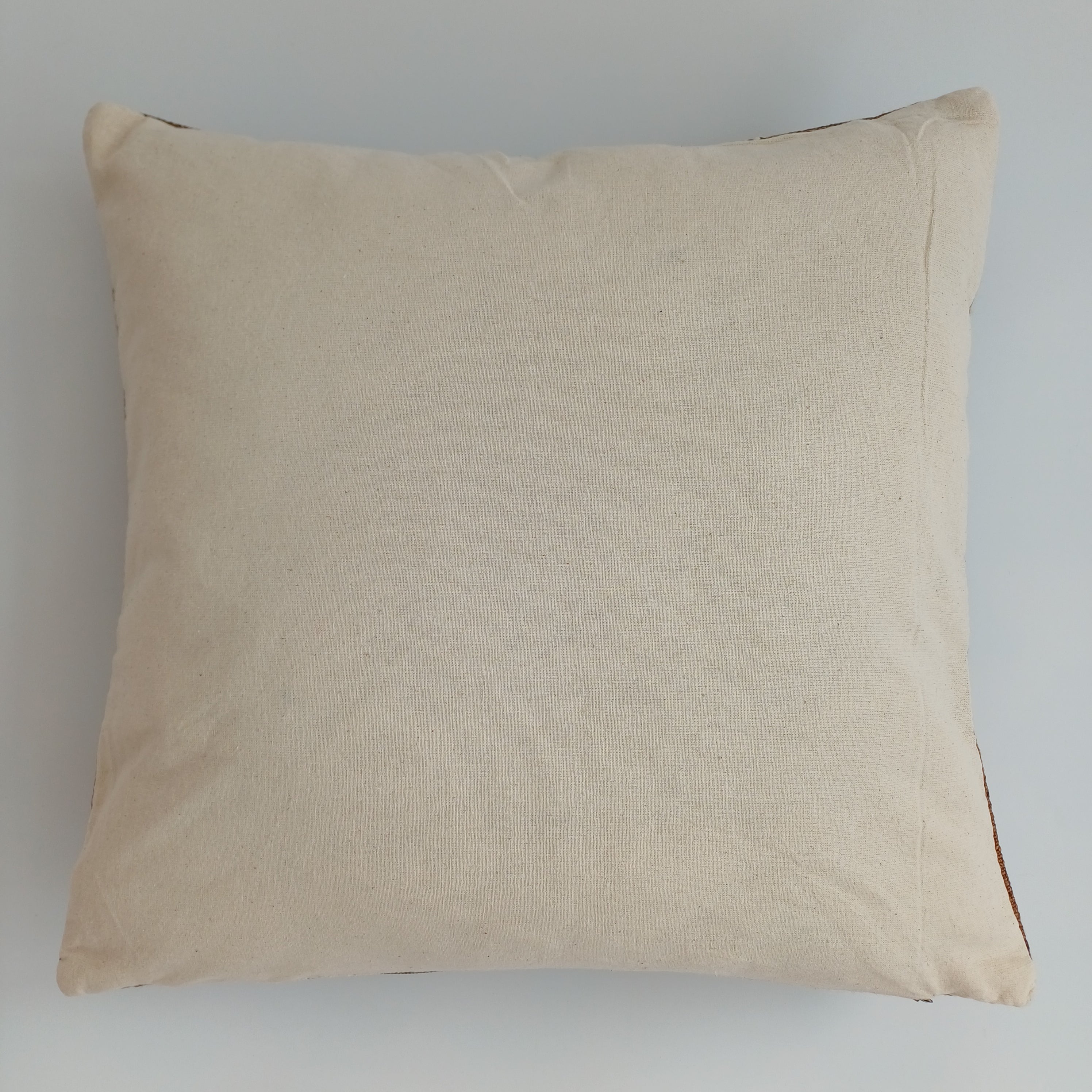 Moroccan Handmade Brown Cactus Silk Cushion Cover 16''x16'' / 40x40 CM