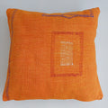 Moroccan Handmade Orange Cactus Silk Cushion Cover 16''x16'' / 40x40 CM