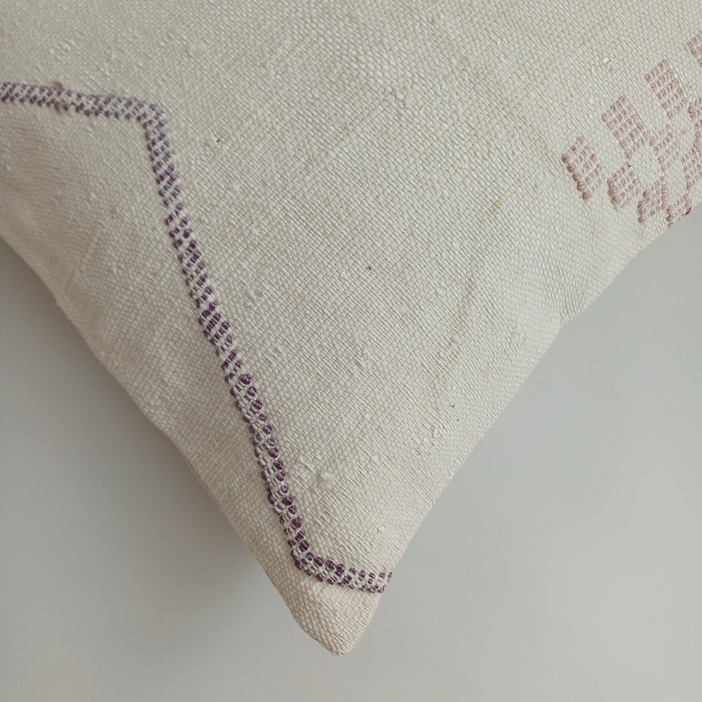 Moroccan Handmade White Cactus Silk Cushion Cover 16''x16'' / 40x40 CM