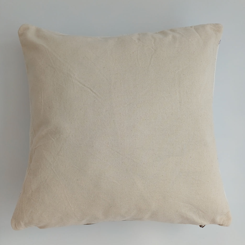 Moroccan Handmade White Cactus Silk Cushion Cover 16''x16'' / 40x40 CM