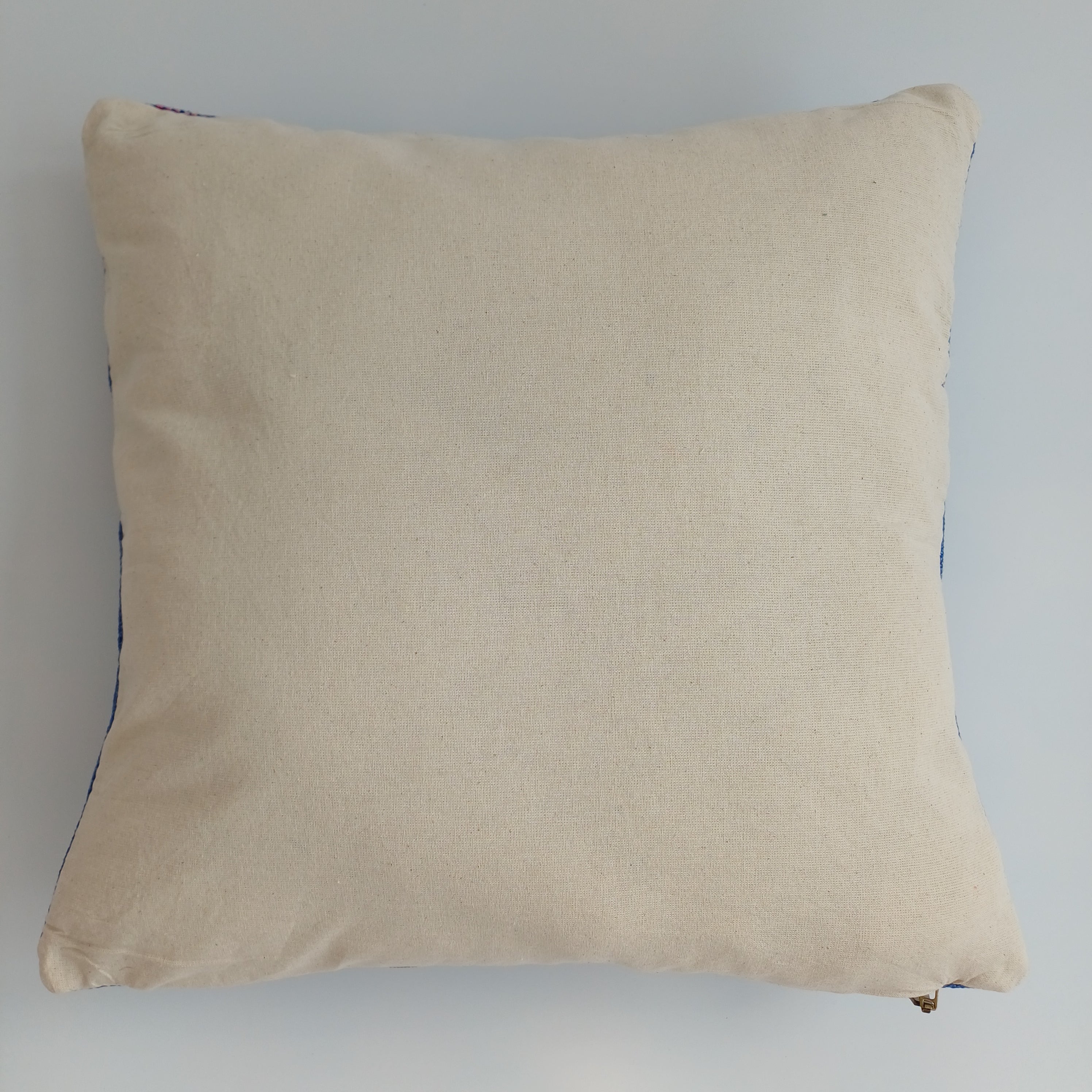 Moroccan Handmade Dark Blue Cactus Silk Cushion Cover 16''x16'' / 40x40 CM