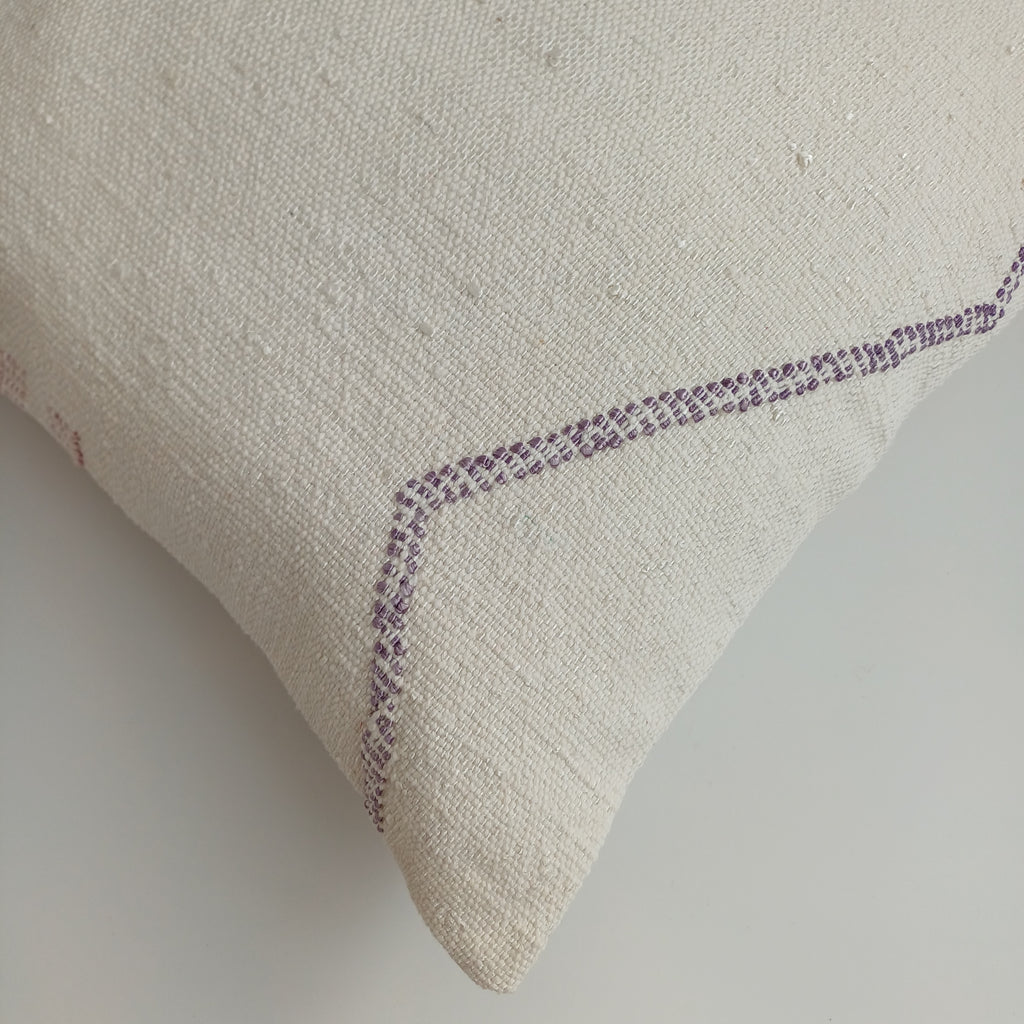 Moroccan Handmade White Cactus Silk Cushion Cover 16''x16'' / 40x40 CM