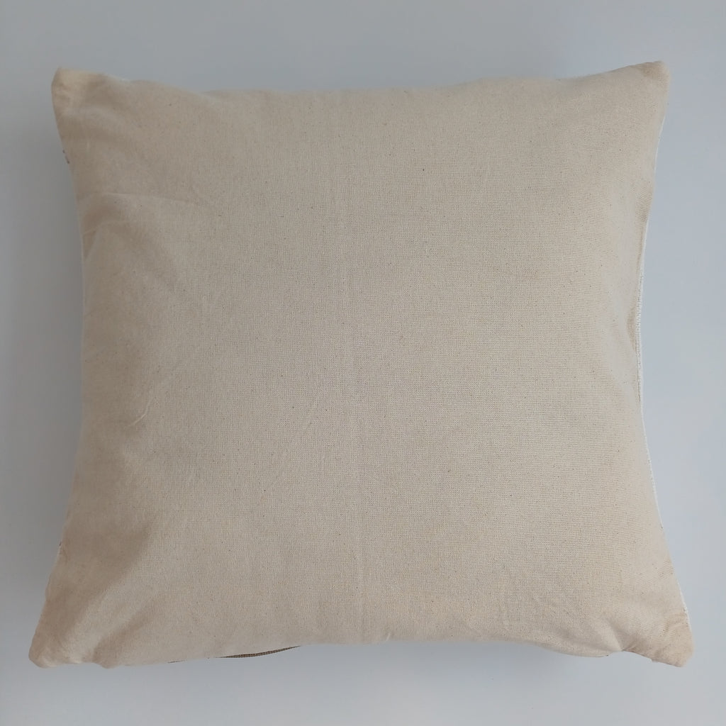 Moroccan Handmade White Cactus Silk Cushion Cover 16''x16'' / 40x40 CM