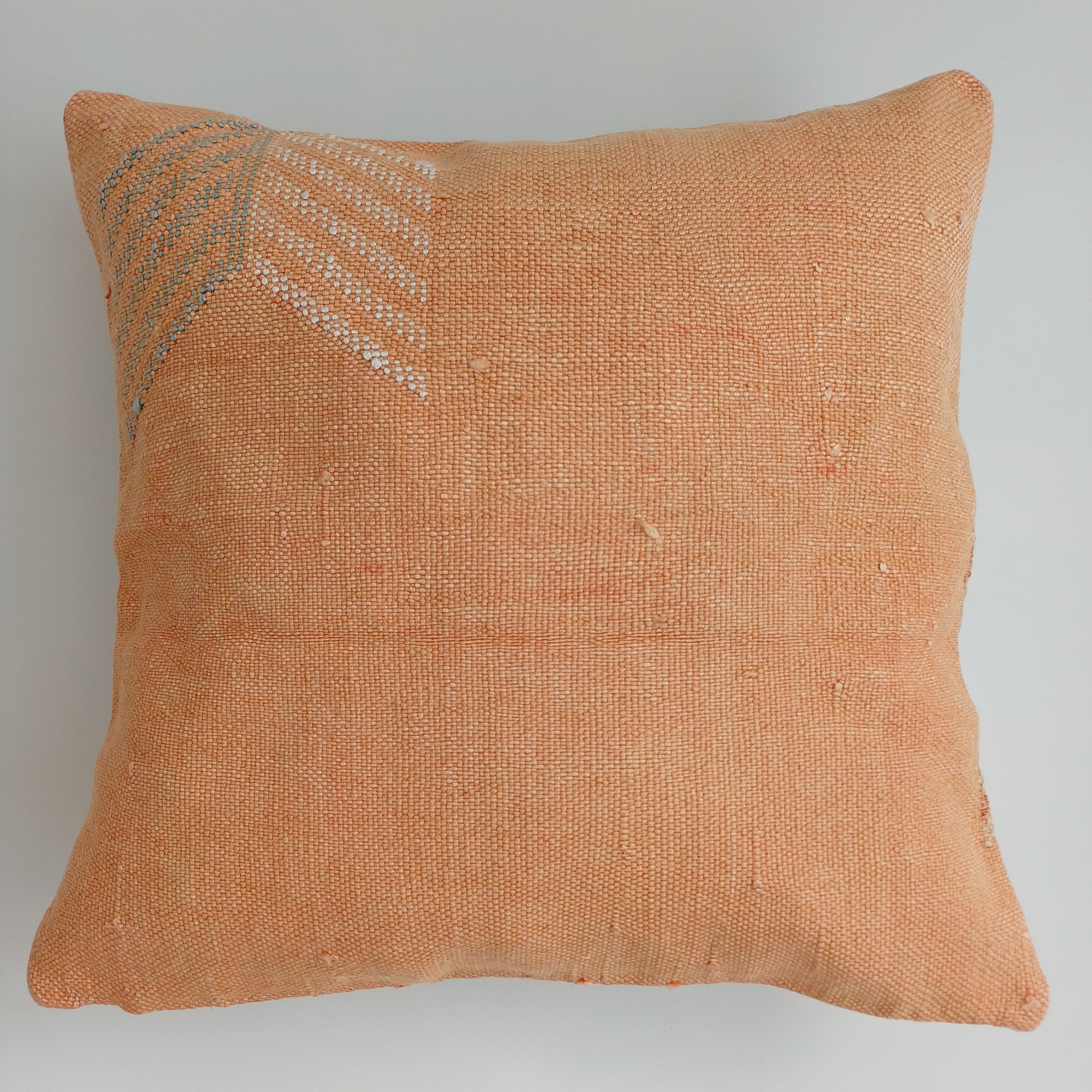 Moroccan Handmade Orange Cactus Silk Cushion Cover 16''x16'' / 40x40 CM