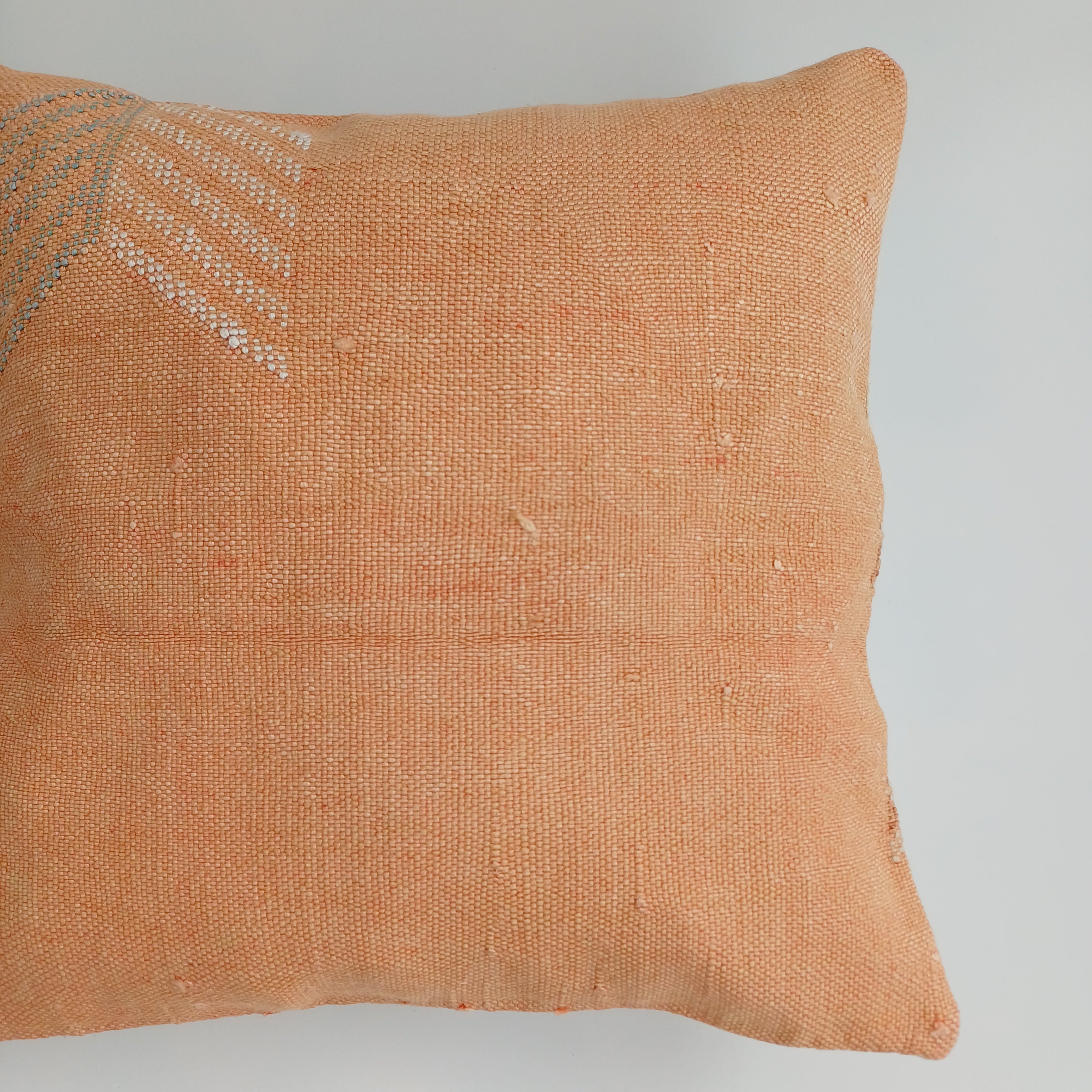 Moroccan Handmade Orange Cactus Silk Cushion Cover 16''x16'' / 40x40 CM