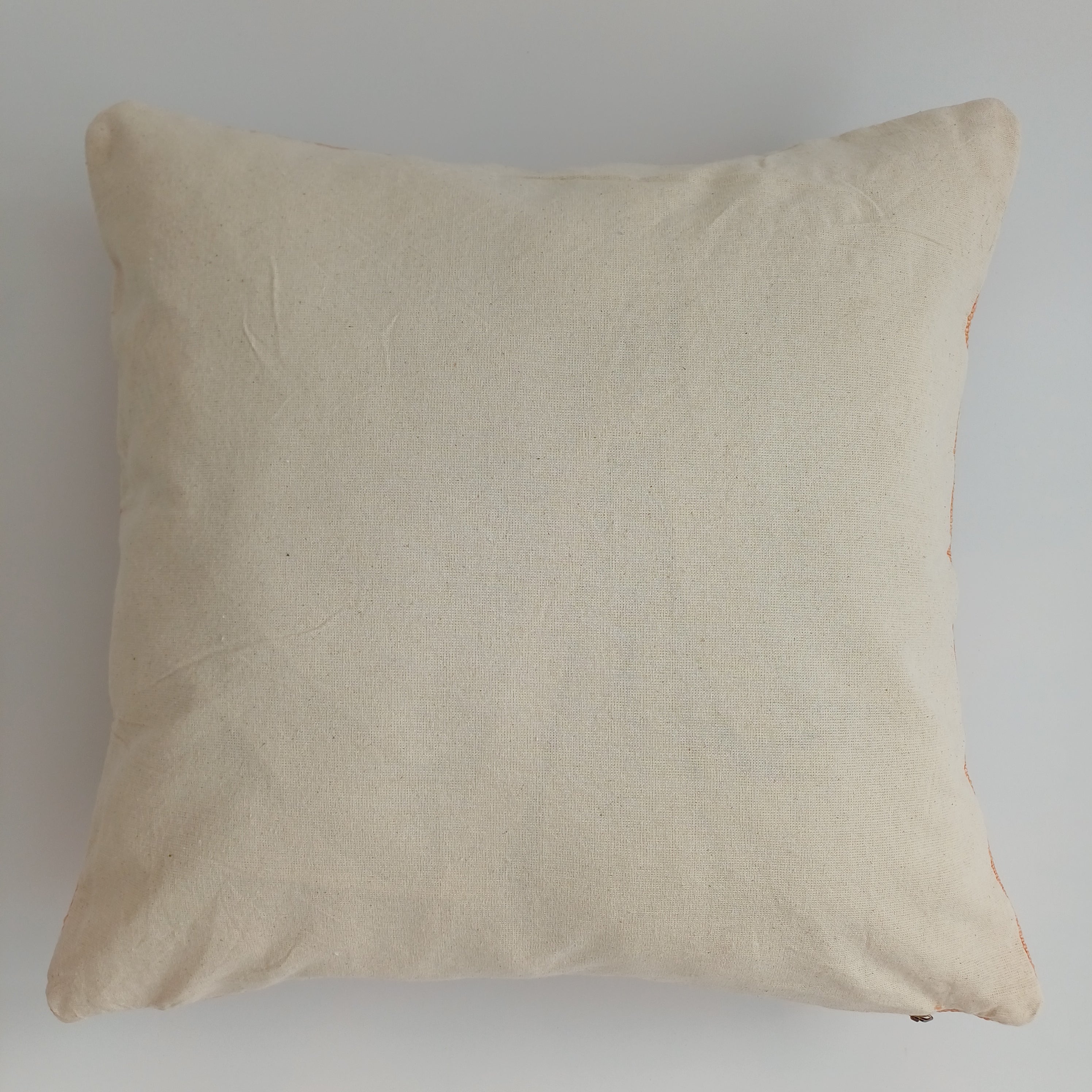 Moroccan Handmade Orange Cactus Silk Cushion Cover 16''x16'' / 40x40 CM