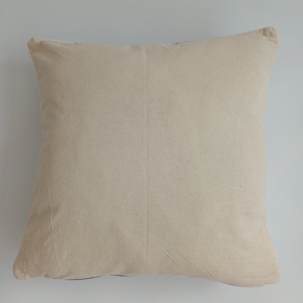 Moroccan Handmade White Cactus Silk Cushion Cover 16''x16'' / 40x40 CM