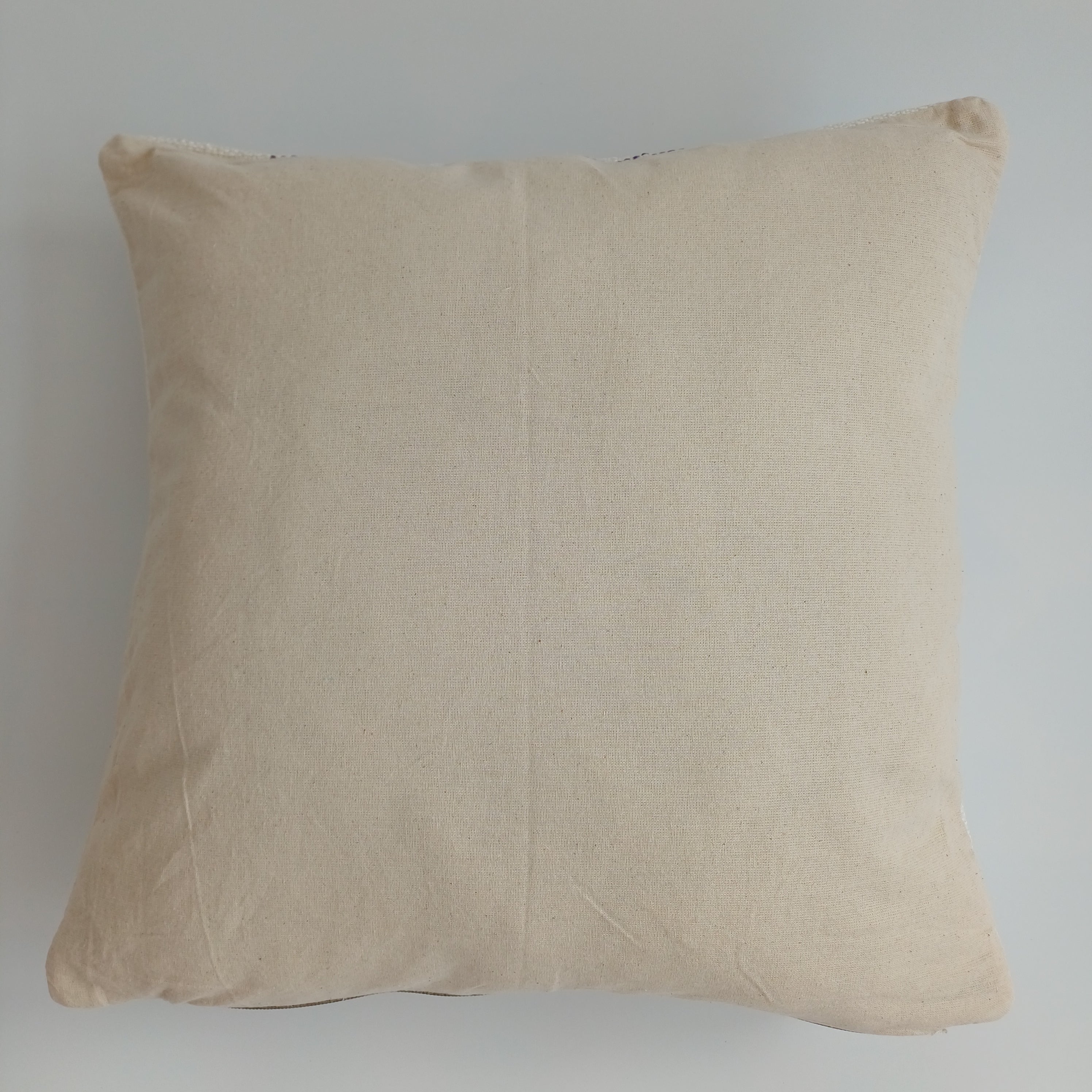 Moroccan Handmade White Cactus Silk Cushion Cover 16''x16'' / 40x40 CM