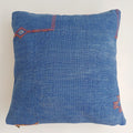 Moroccan Handmade Dark Blue Cactus Silk Cushion Cover 16''x16'' / 40x40 CM