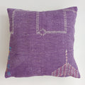 Moroccan Handmade Purple Cactus Silk Cushion Cover 16''x16'' / 40x40 CM