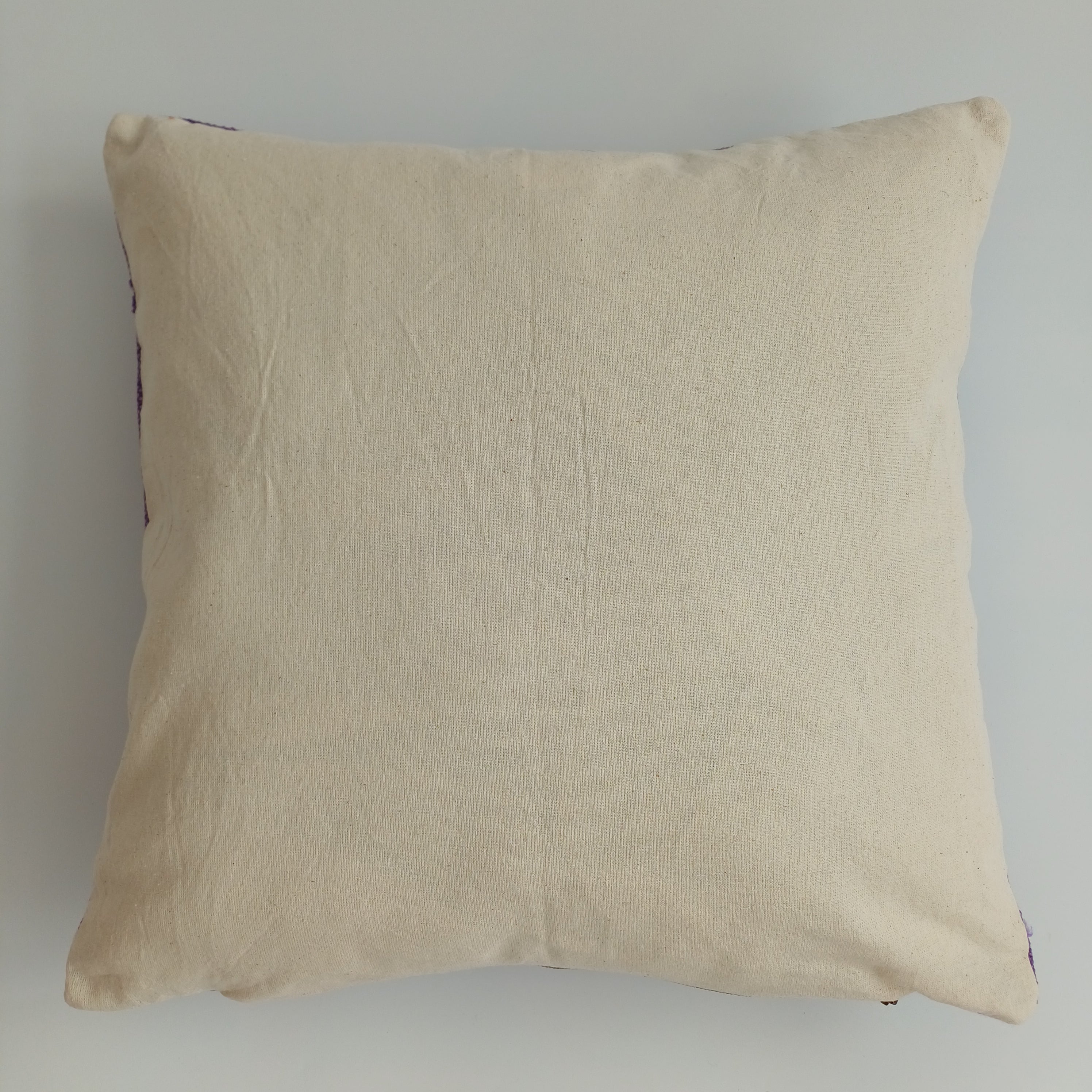 Moroccan Handmade Purple Cactus Silk Cushion Cover 16''x16'' / 40x40 CM