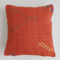 Moroccan Handmade Red Cactus Silk Cushion Cover 16''x16'' / 40x40 CM