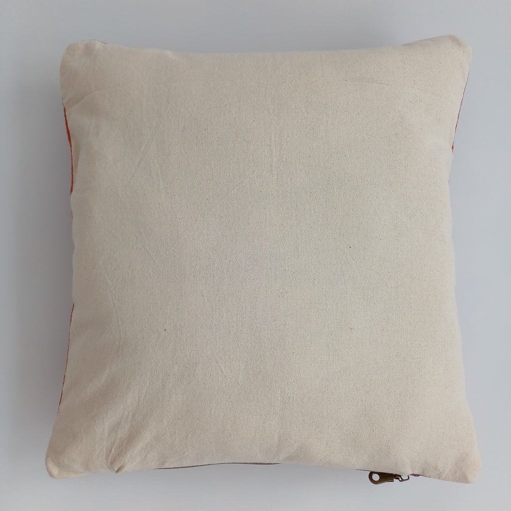 Moroccan Handmade Red Cactus Silk Cushion Cover 16''x16'' / 40x40 CM