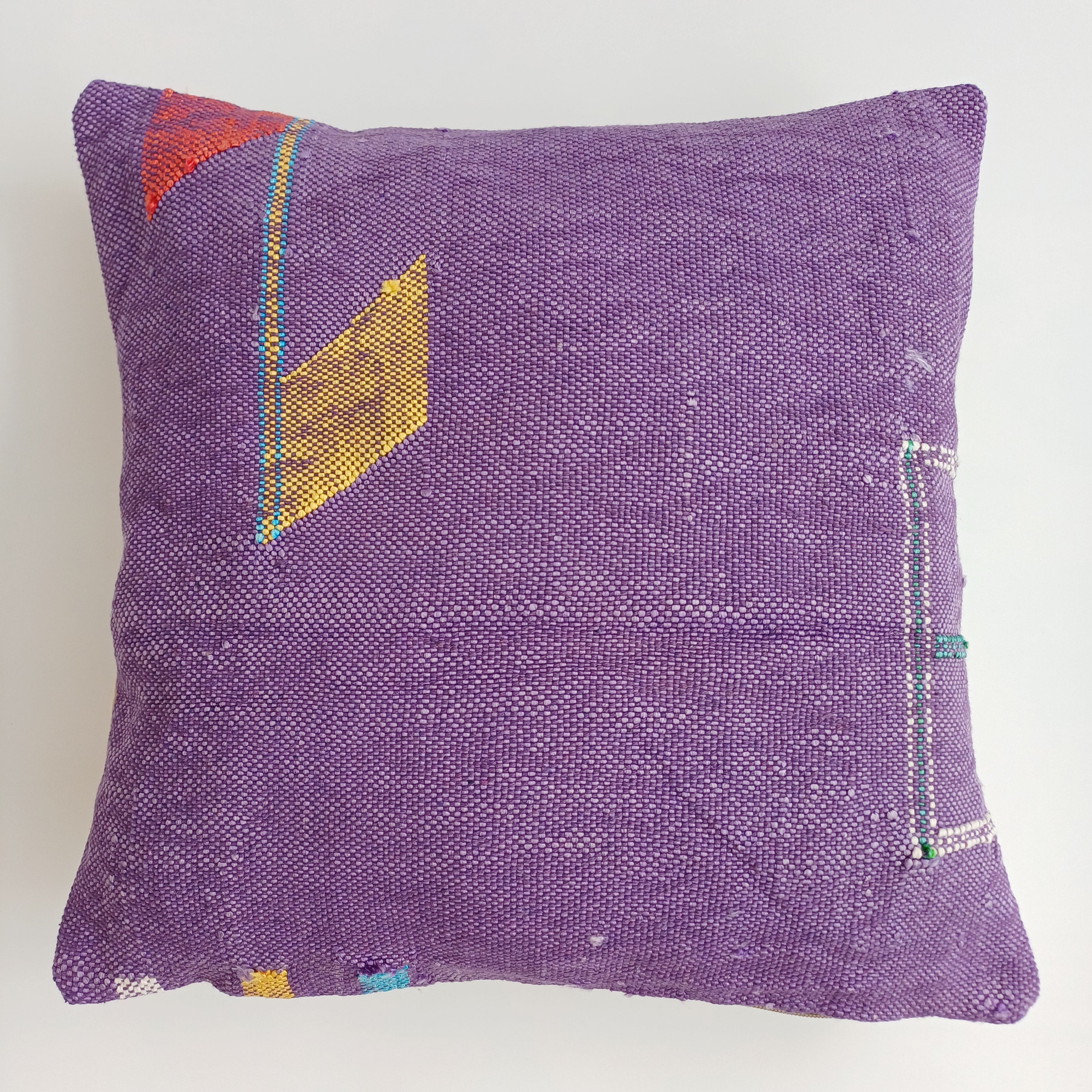 Moroccan Handmade Purple Cactus Silk Cushion Cover 16''x16'' / 40x40 CM