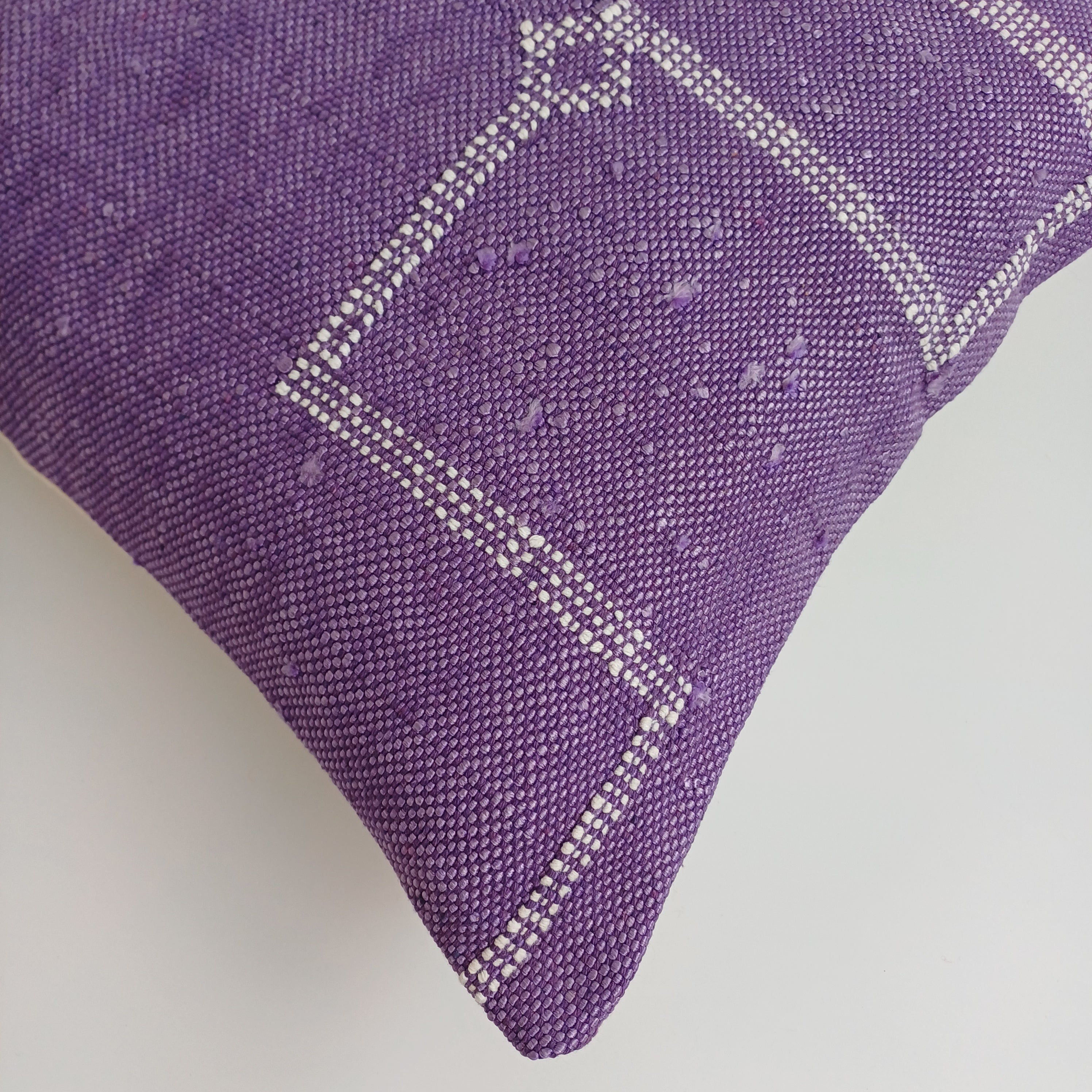 Moroccan Handmade Purple Cactus Silk Cushion Cover 16''x16'' / 40x40 CM
