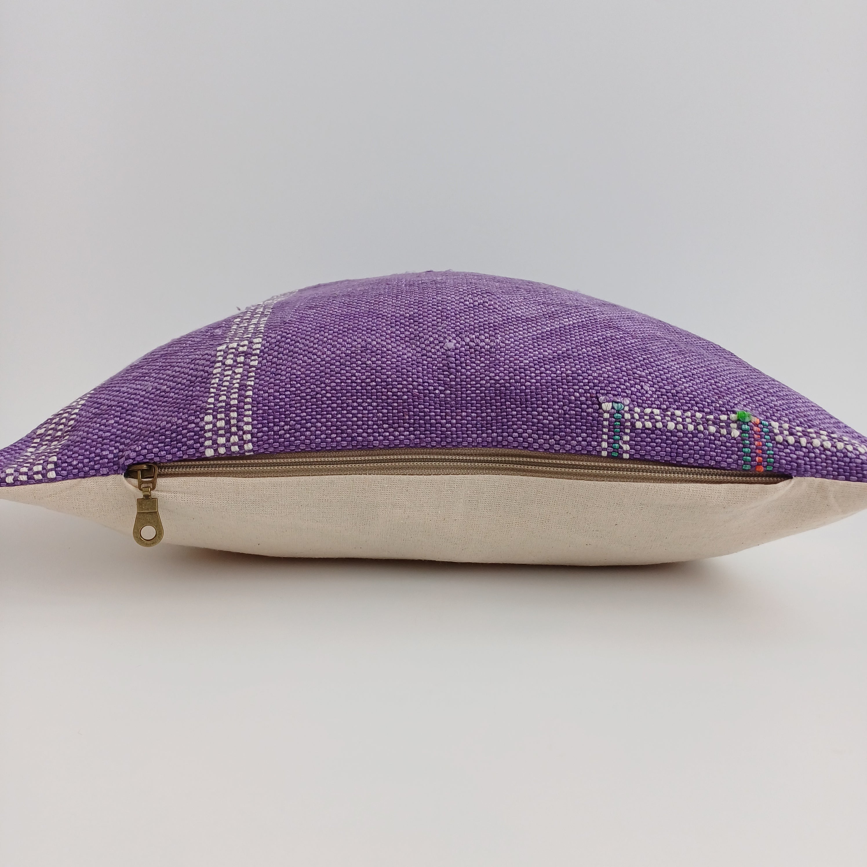 Moroccan Handmade Purple Cactus Silk Cushion Cover 16''x16'' / 40x40 CM