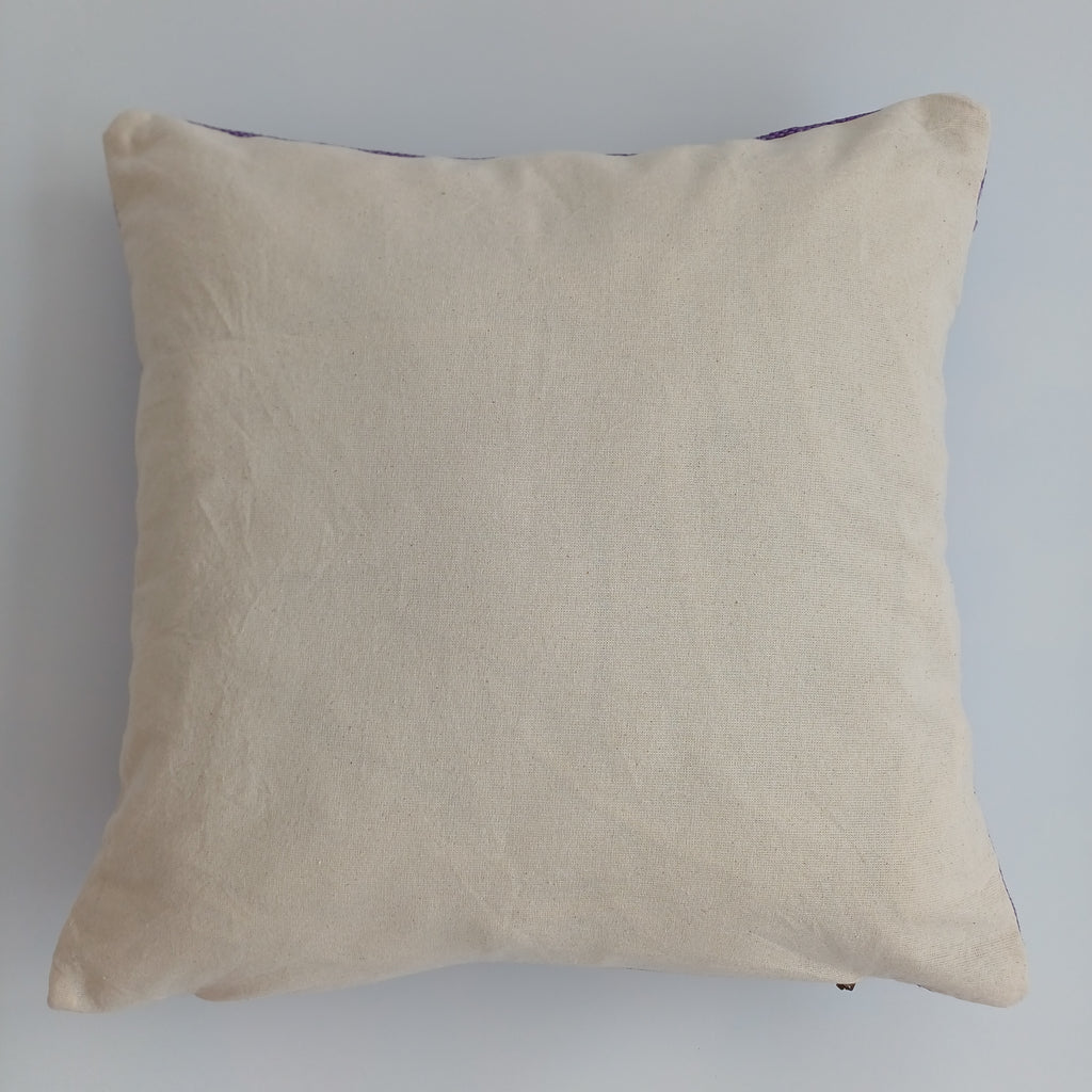 Moroccan Handmade Purple Cactus Silk Cushion Cover 16''x16'' / 40x40 CM