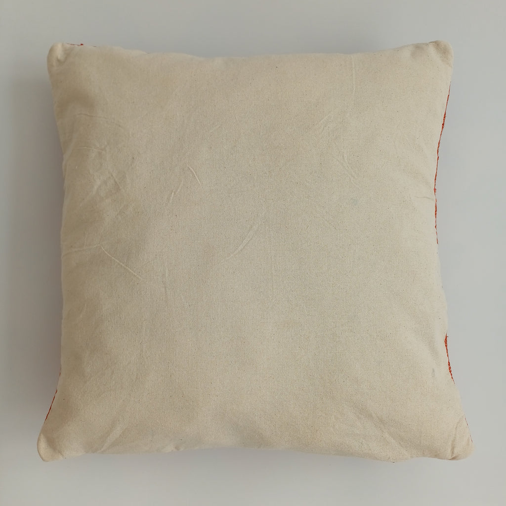 Moroccan Handmade Red Cactus Silk Cushion Cover 16''x16'' / 40x40 CM