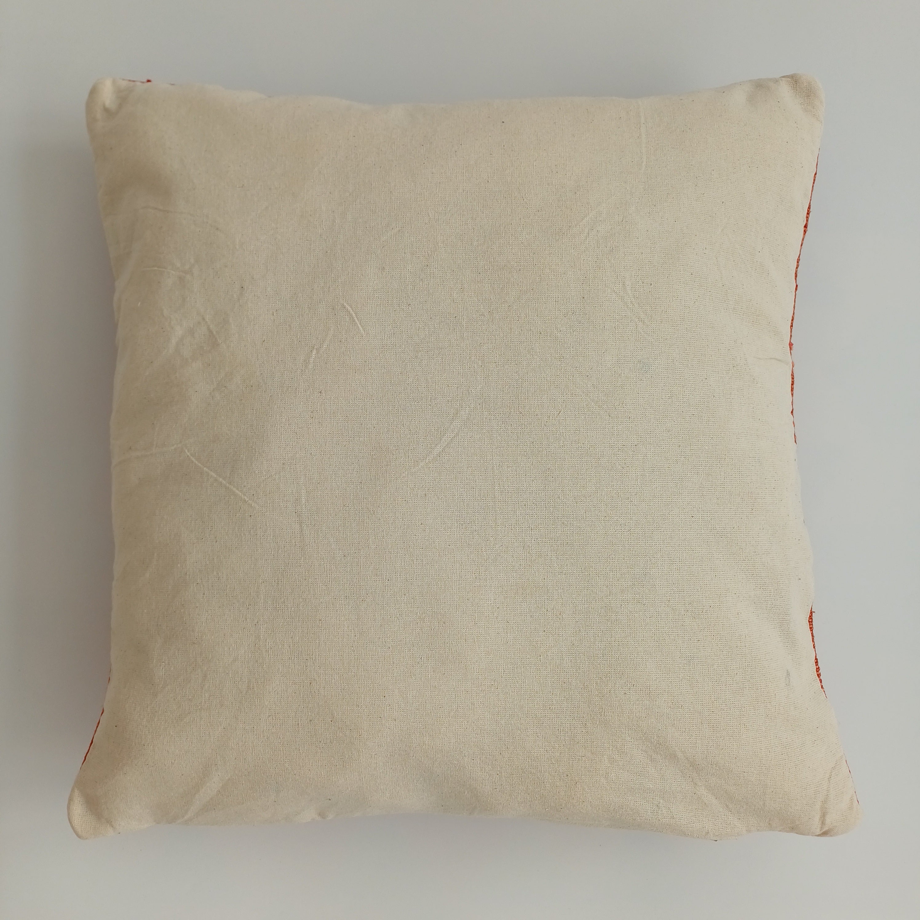 Moroccan Handmade Red Cactus Silk Cushion Cover 16''x16'' / 40x40 CM