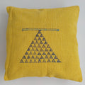 Moroccan Handmade Yellow Cactus Silk Cushion Cover 16''x16'' / 40x40 CM