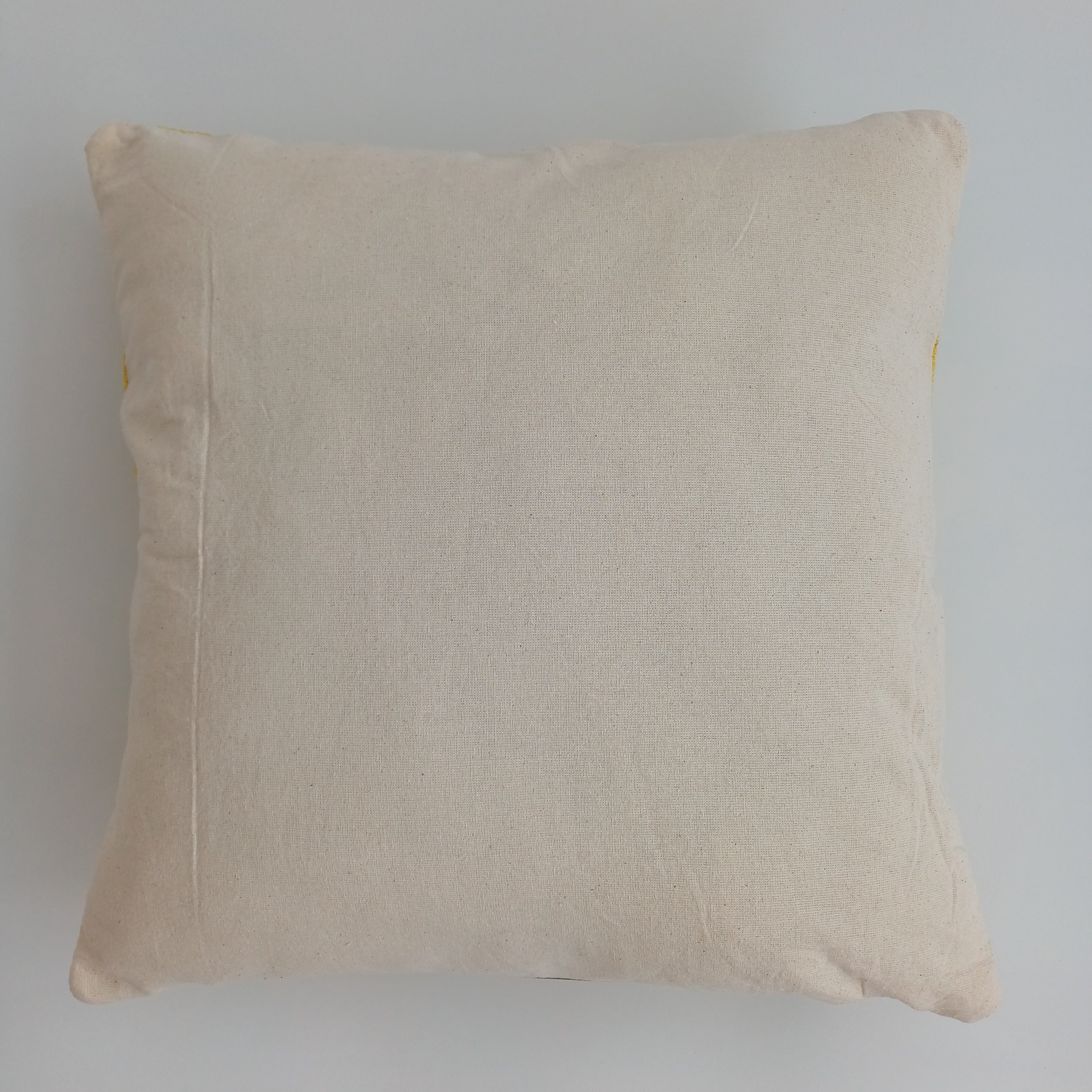 Moroccan Handmade Yellow Cactus Silk Cushion Cover 16''x16'' / 40x40 CM
