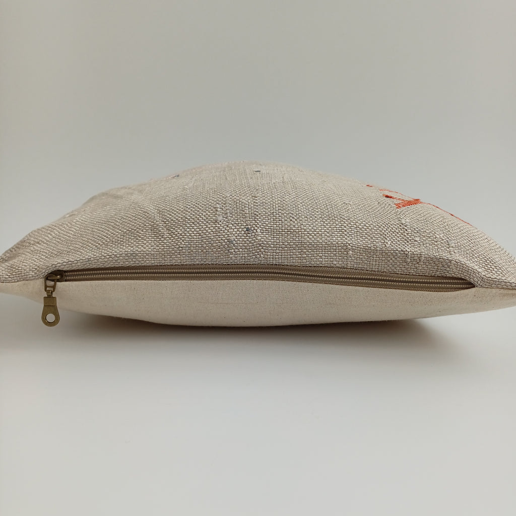 Moroccan Handmade Oatmeal Cactus Silk Cushion Cover 16''x16'' / 40x40 CM