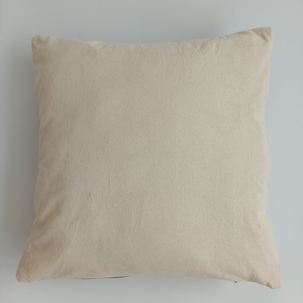 Moroccan Handmade Oatmeal Cactus Silk Cushion Cover 16''x16'' / 40x40 CM