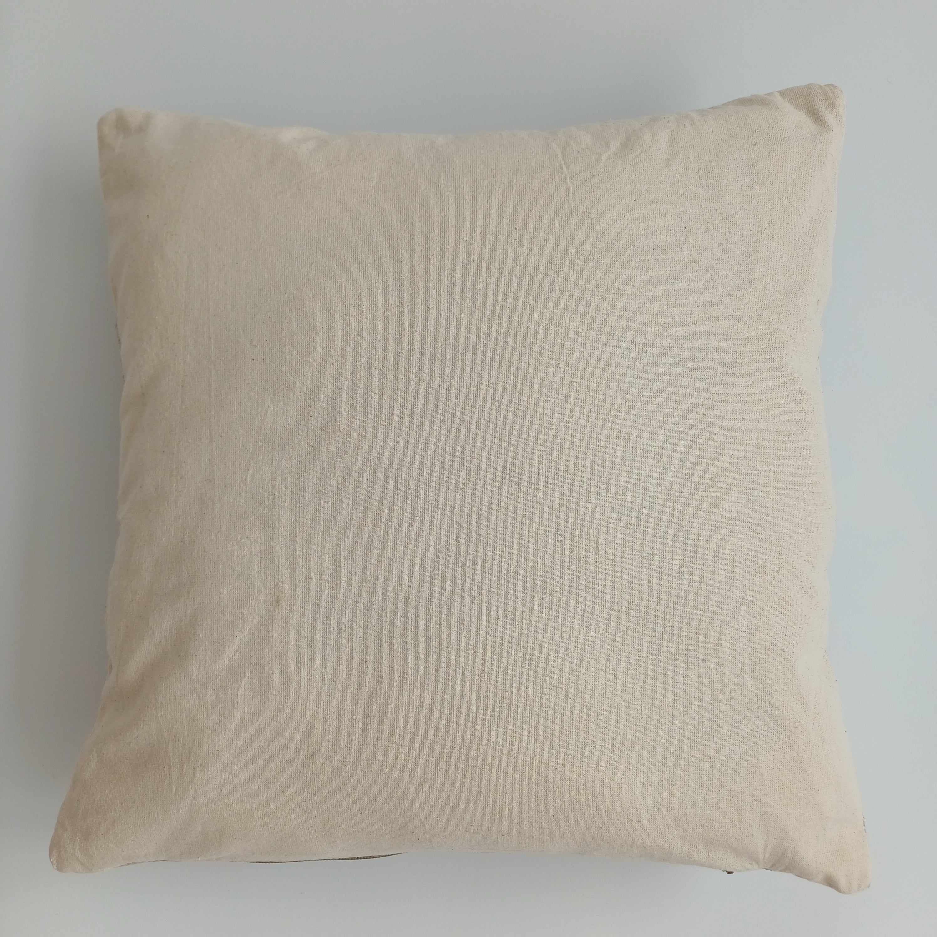 Moroccan Handmade Oatmeal Cactus Silk Cushion Cover 16''x16'' / 40x40 CM