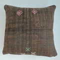 Moroccan Handmade Brown Cactus Silk Cushion Cover 16''x16'' / 40x40 CM