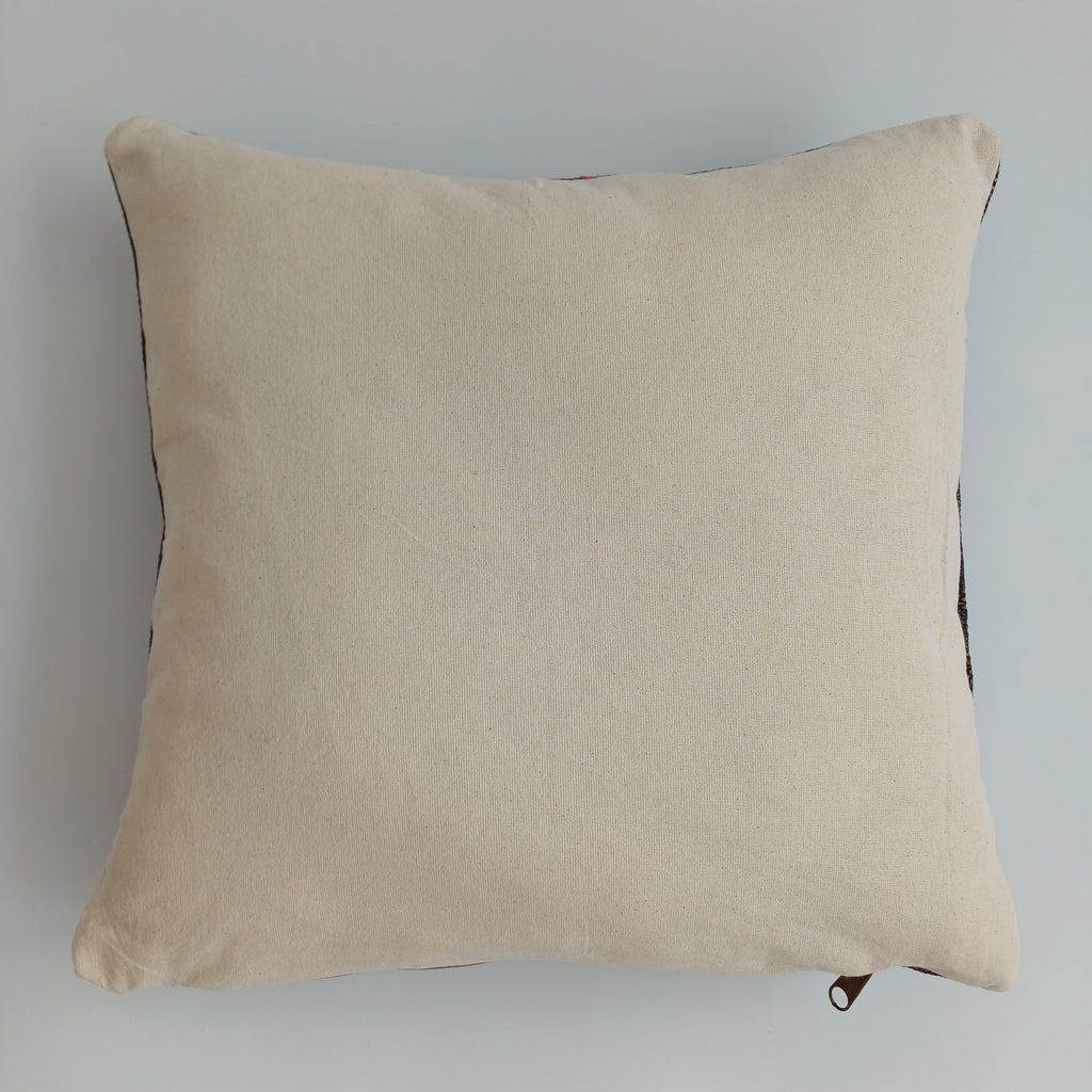 Moroccan Handmade Brown Cactus Silk Cushion Cover 16''x16'' / 40x40 CM
