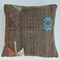 Moroccan Handmade Brown Cactus Silk Cushion Cover 16''x16'' / 40x40 CM
