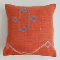 Moroccan Handmade Red Cactus Silk Cushion Cover 16''x16'' / 40x40 CM