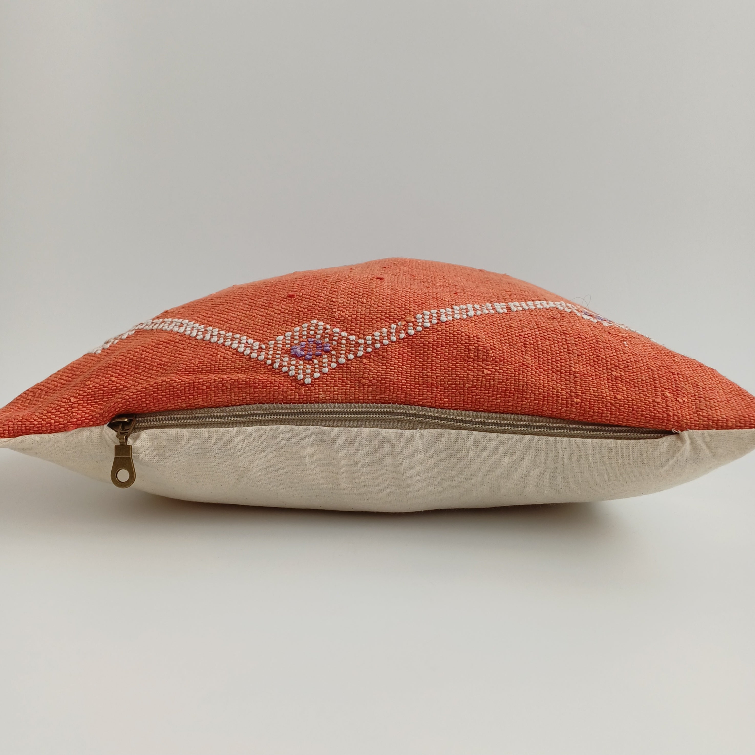 Moroccan Handmade Red Cactus Silk Cushion Cover 16''x16'' / 40x40 CM