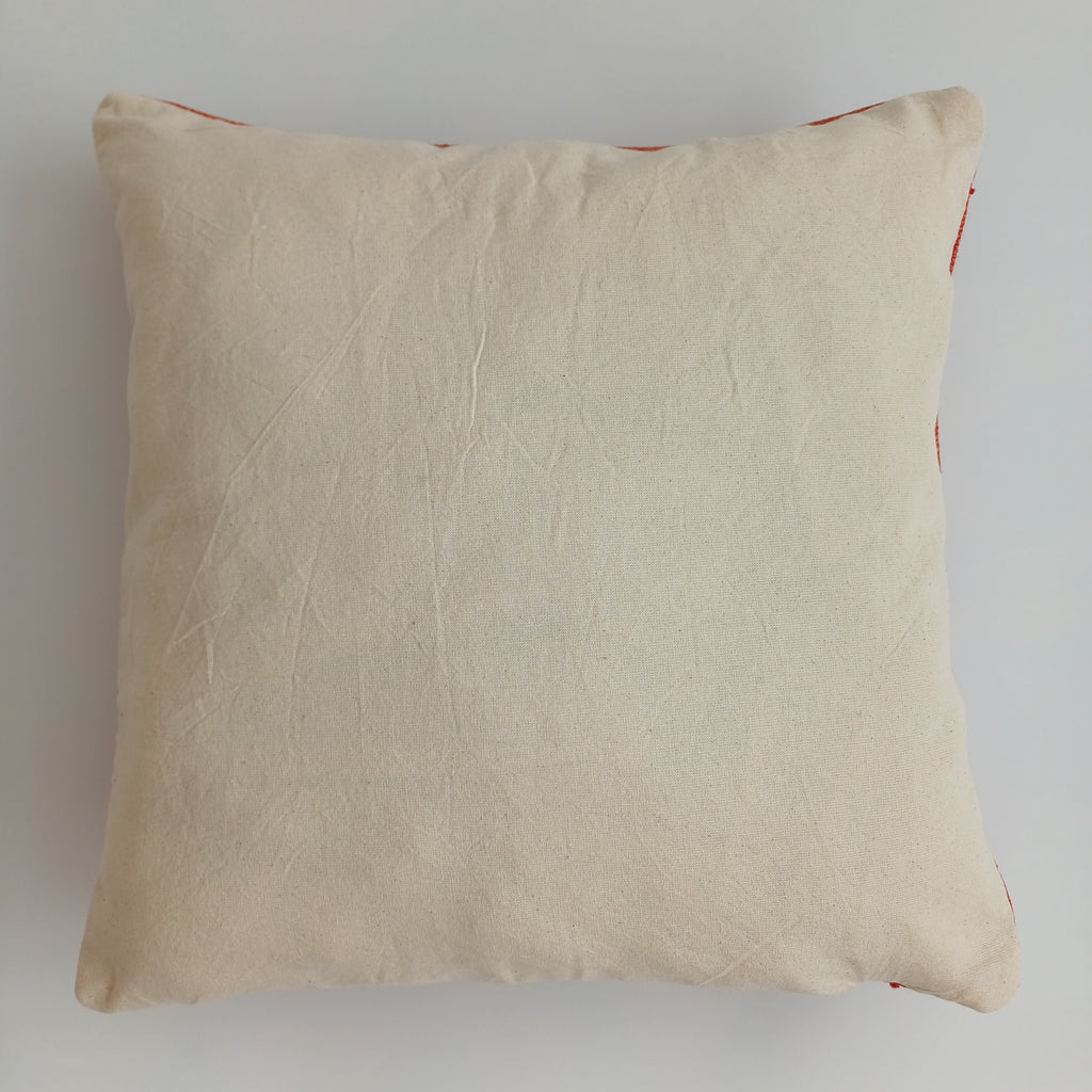 Moroccan Handmade Red Cactus Silk Cushion Cover 16''x16'' / 40x40 CM