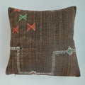 Moroccan Handmade Brown Cactus Silk Cushion Cover 16''x16'' / 40x40 CM