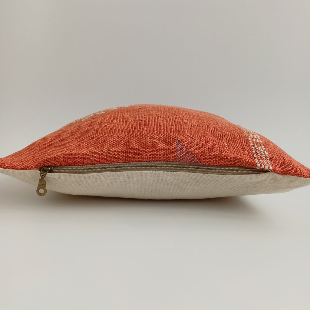 Moroccan Handmade Red Cactus Silk Cushion Cover 16''x16'' / 40x40 CM