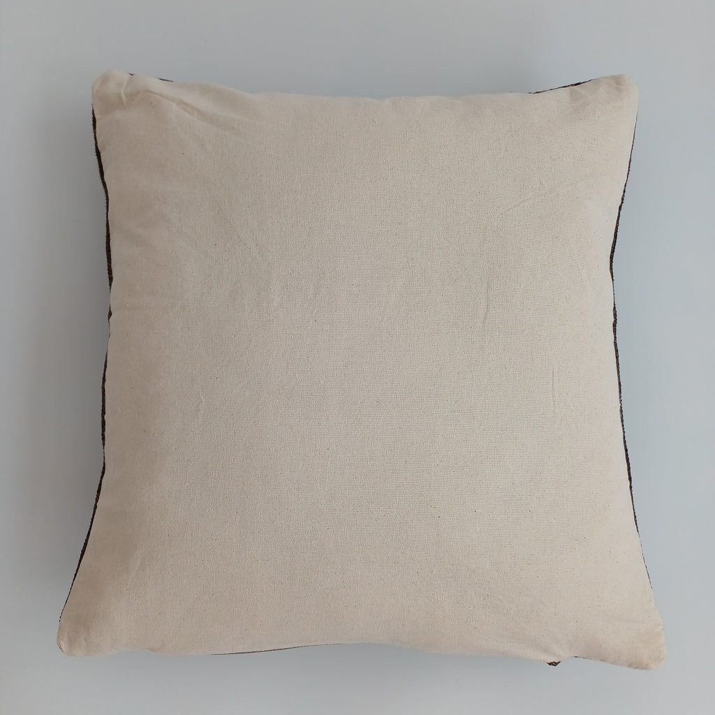 Moroccan Handmade Brown Cactus Silk Cushion Cover 16''x16'' / 40x40 CM