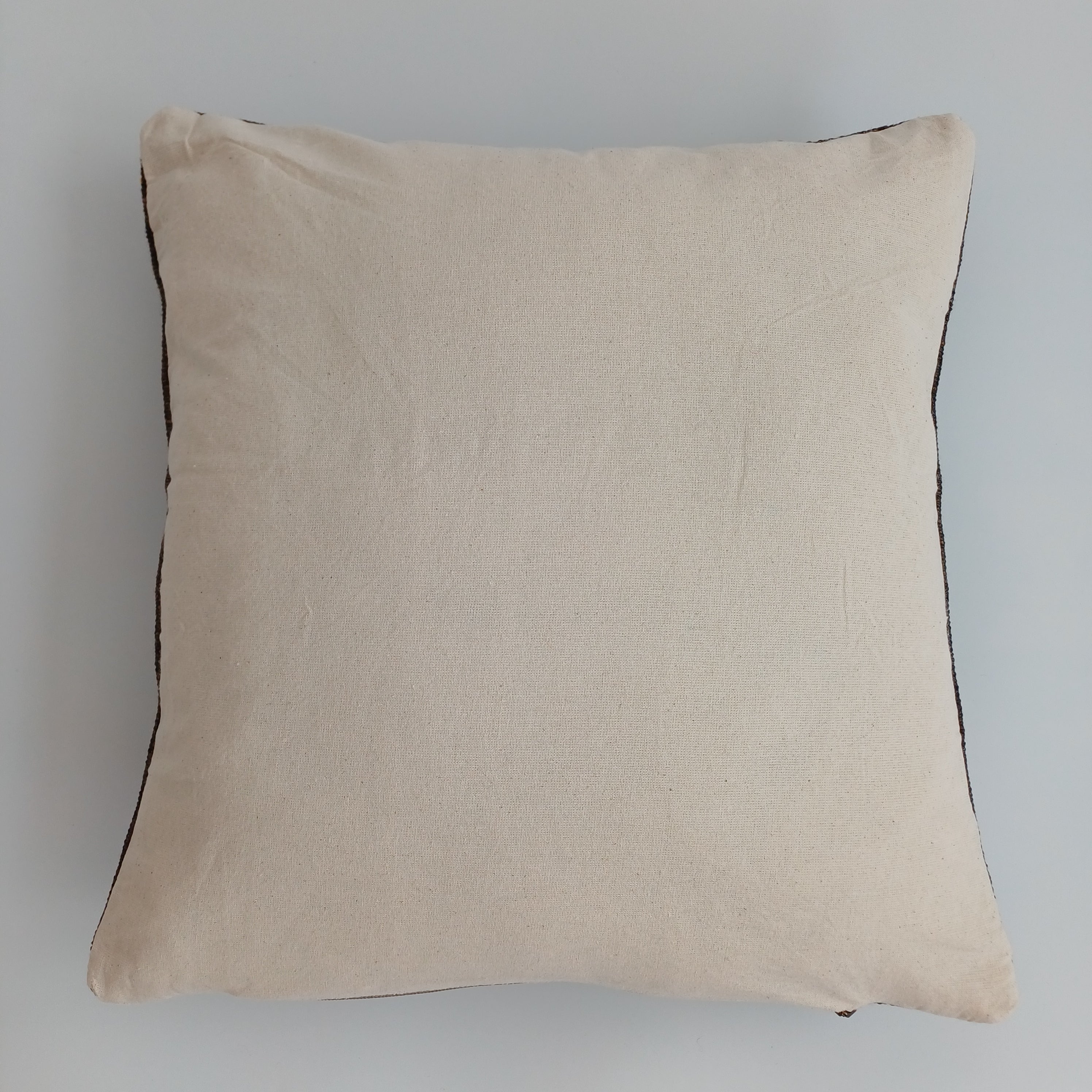 Moroccan Handmade Brown Cactus Silk Cushion Cover 16''x16'' / 40x40 CM